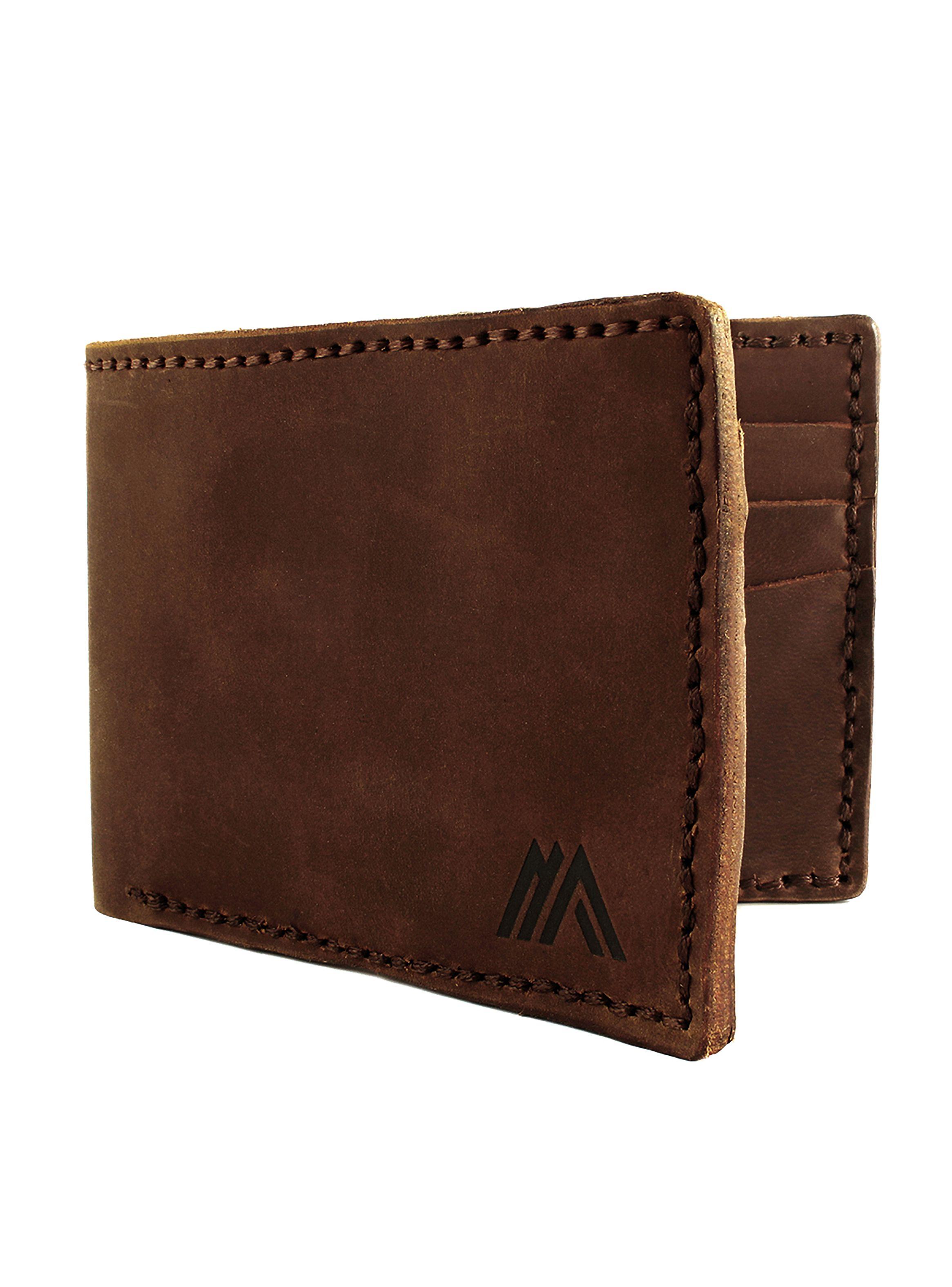 Billetera Estilo Clásico de Cuero Marrón para Hombre-3