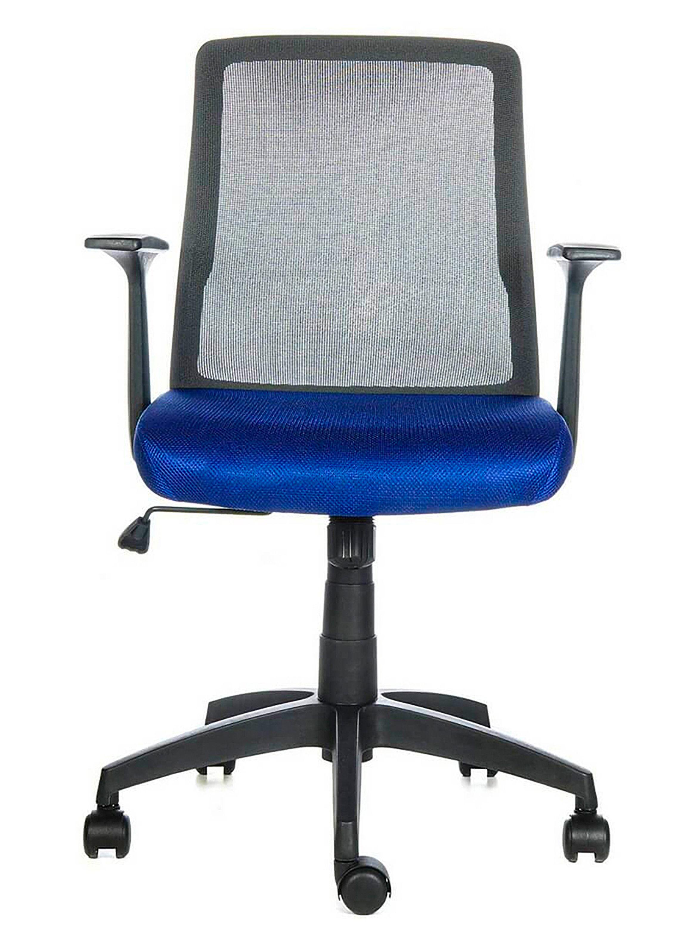 Silla Escritorio Cuba Azul Regulable Reclinable con Brazos Fijos-1