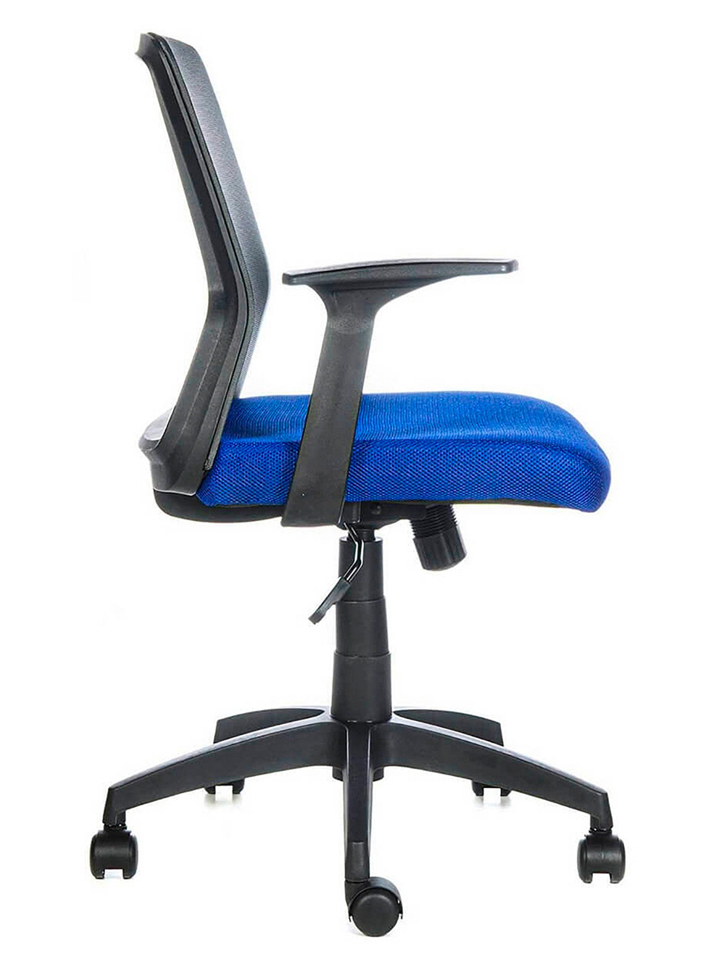 Silla Escritorio Cuba Azul Regulable Reclinable con Brazos Fijos-2