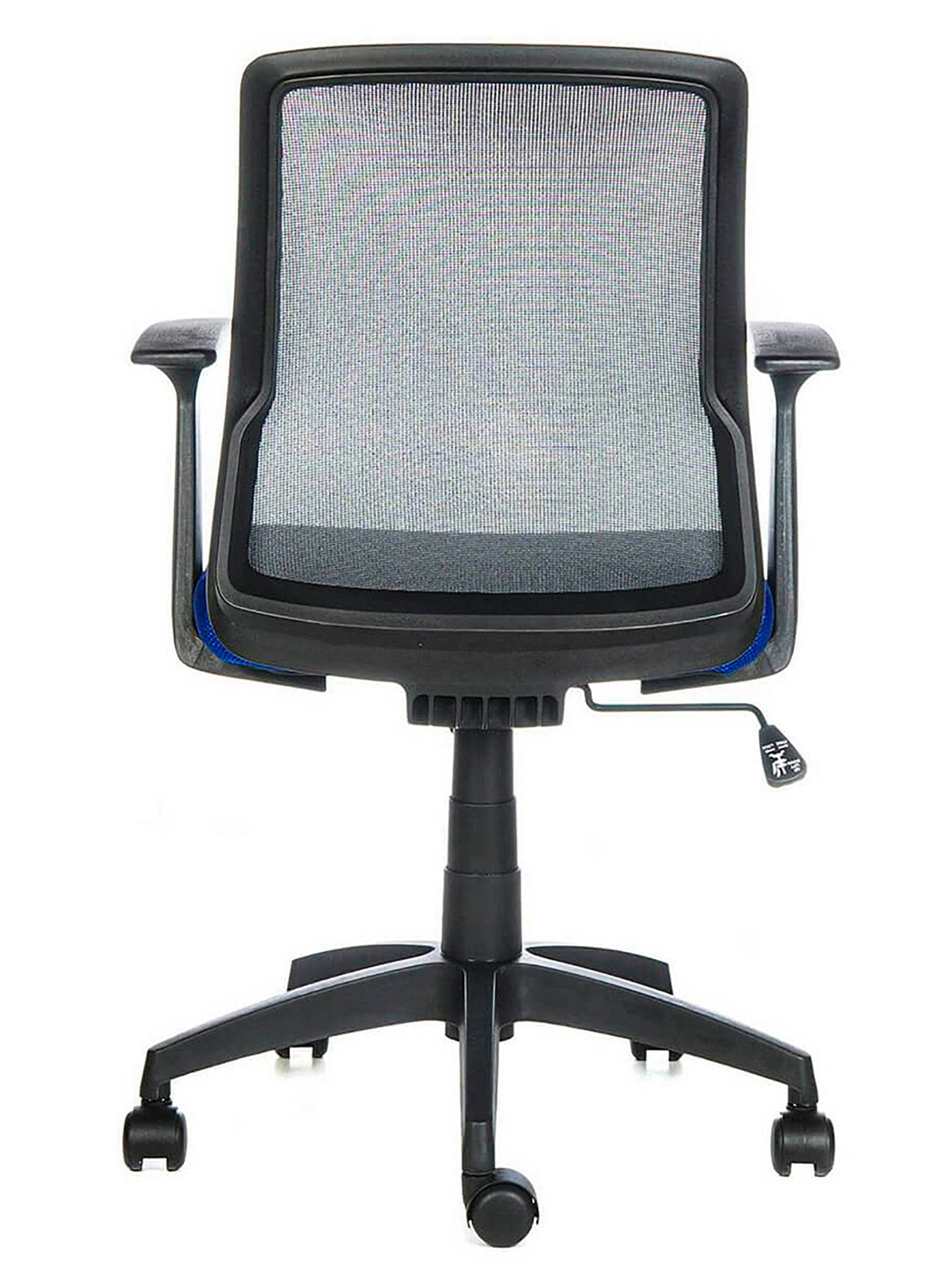 Silla Escritorio Cuba Azul Regulable Reclinable con Brazos Fijos-4