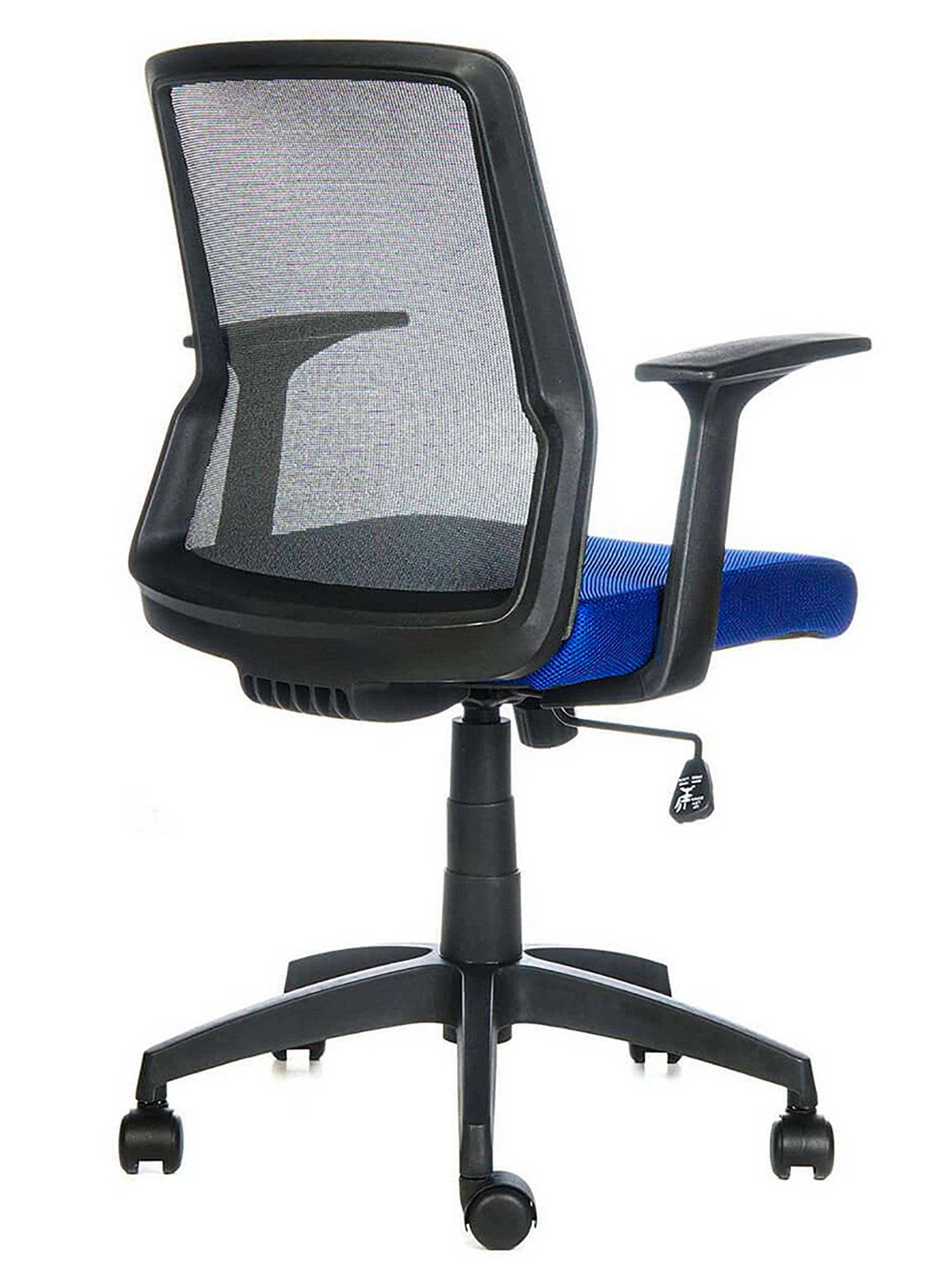 Silla Escritorio Cuba Azul Regulable Reclinable con Brazos Fijos-5