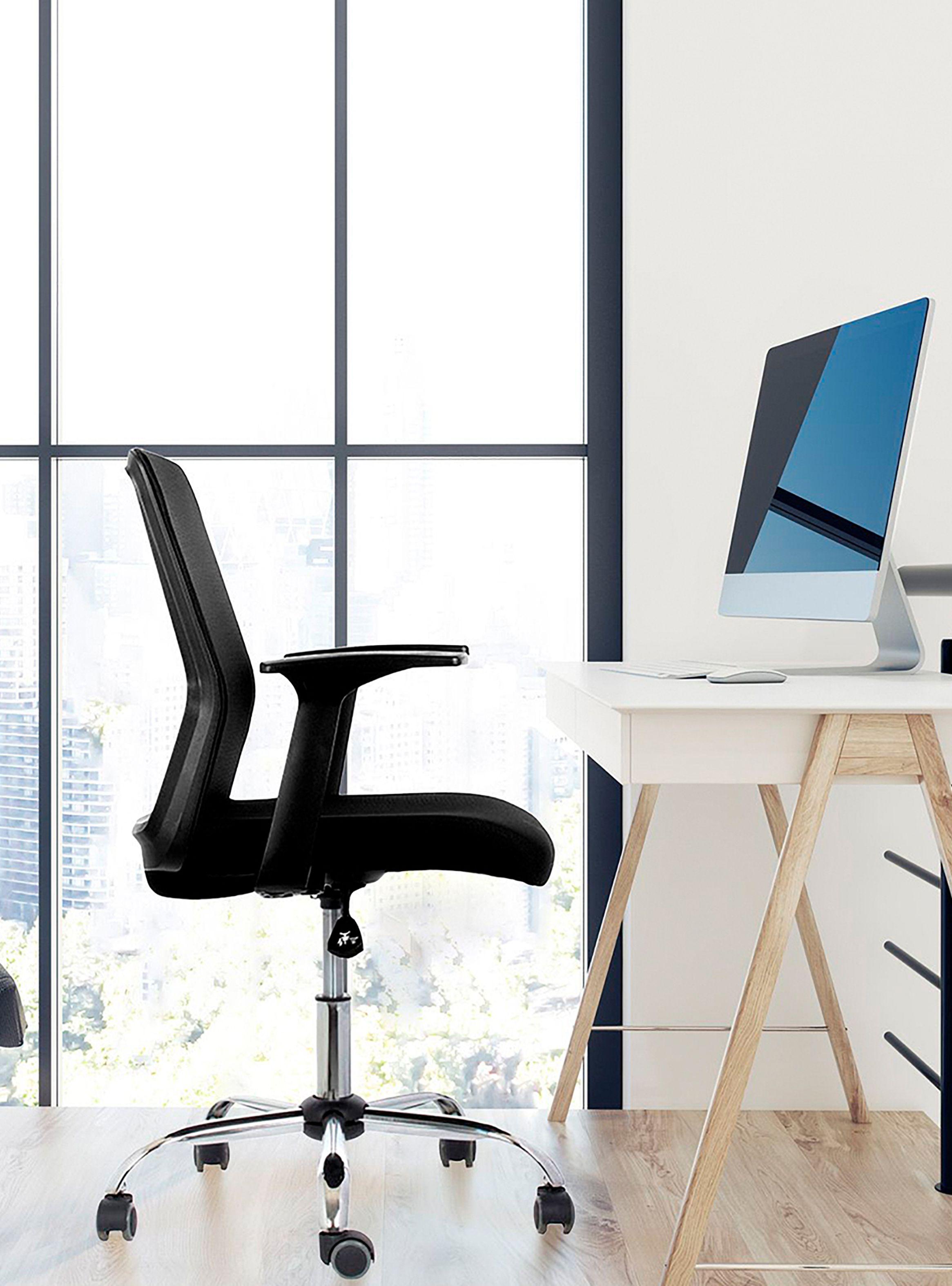 Silla Escritorio Cuba Azul Regulable Reclinable con Brazos Fijos-6