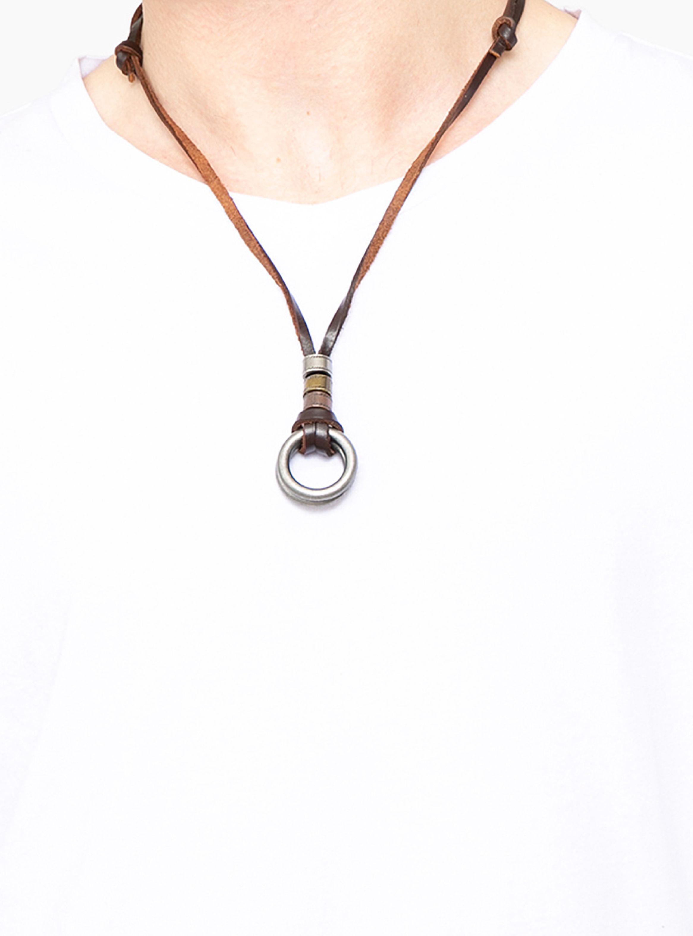 Collar Ajustable de Doble Aro Color Bronce-3
