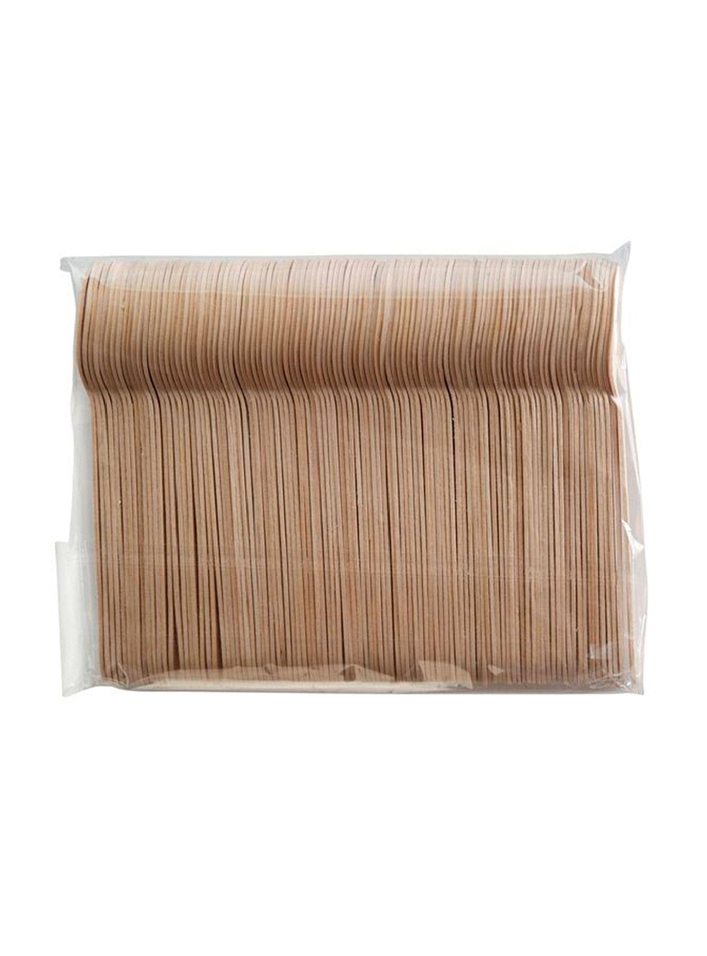 100 Cucharas Desechables Cubiertos de Madera Ecológico-2