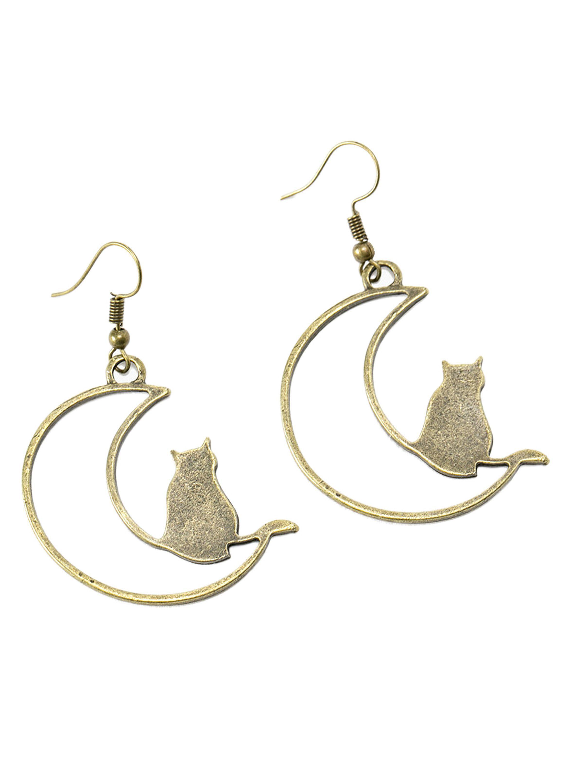 Aretes Mujer Elegante Buho Envejecida Bronce-0