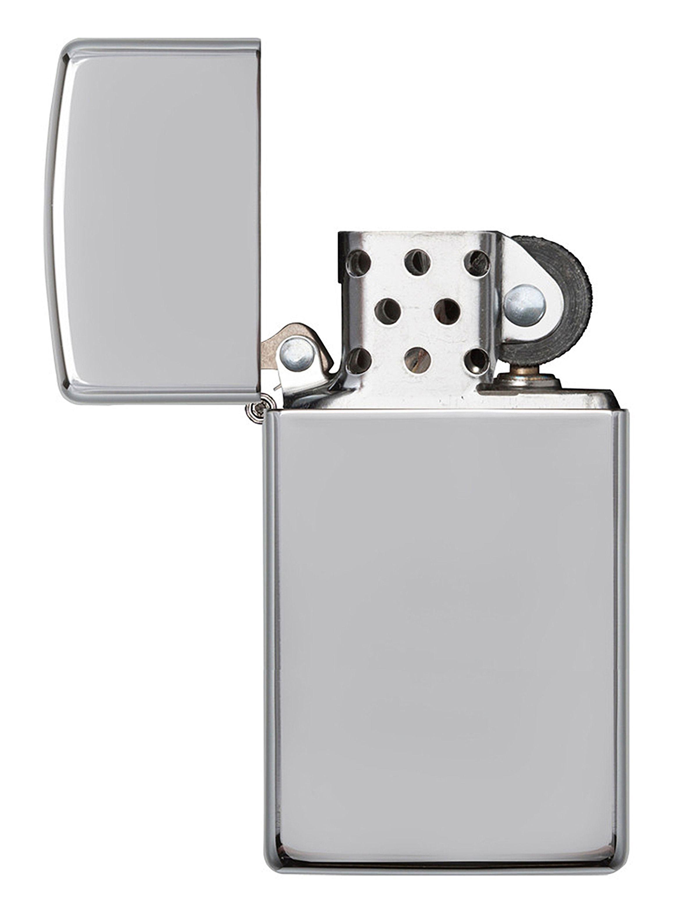 Encendedor Zippo Lighter Slim High Polish Chrome Plateado-2