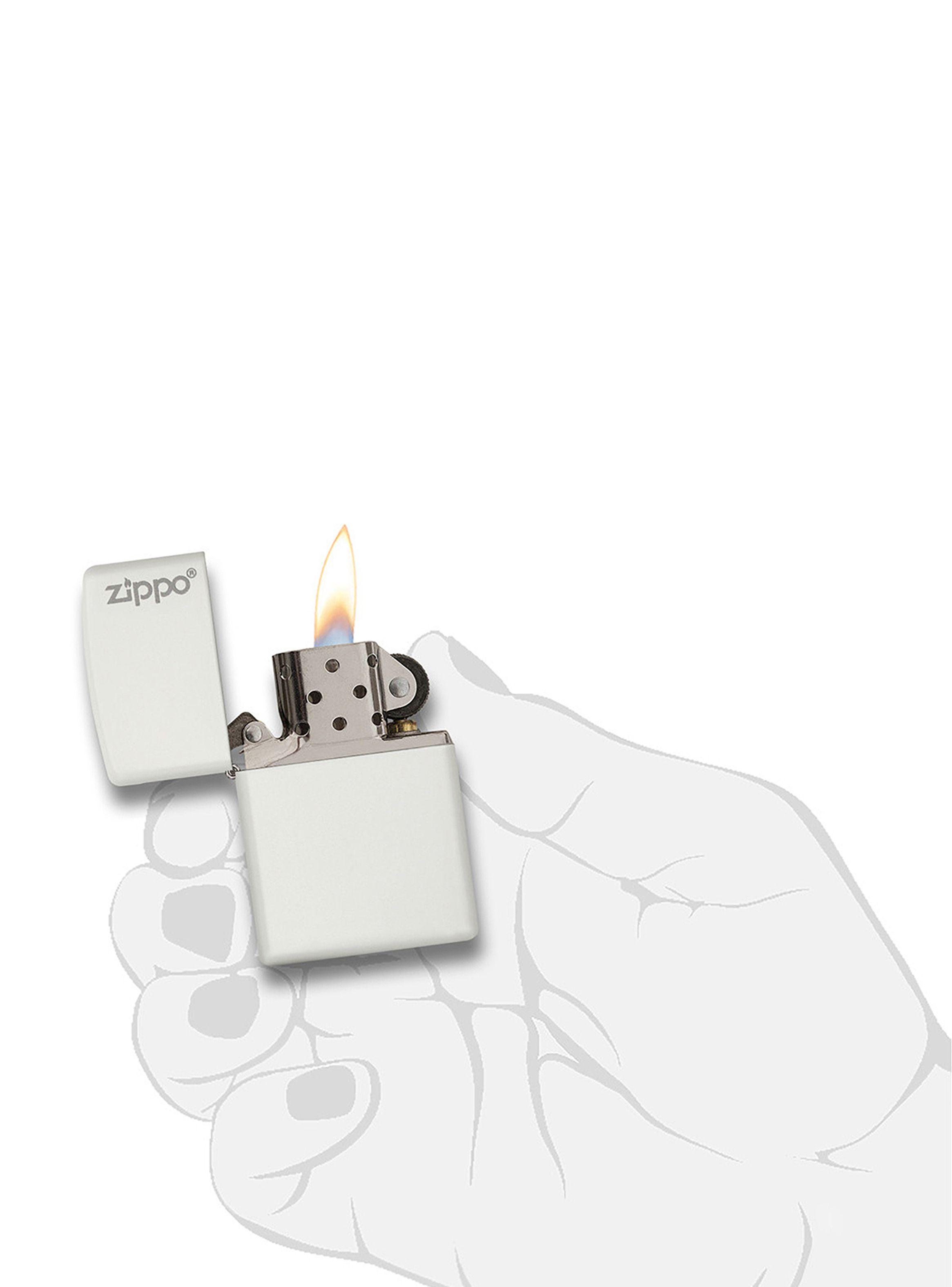 Encendedor Zippo Lighter Classic White Matte Logo Blanco-5