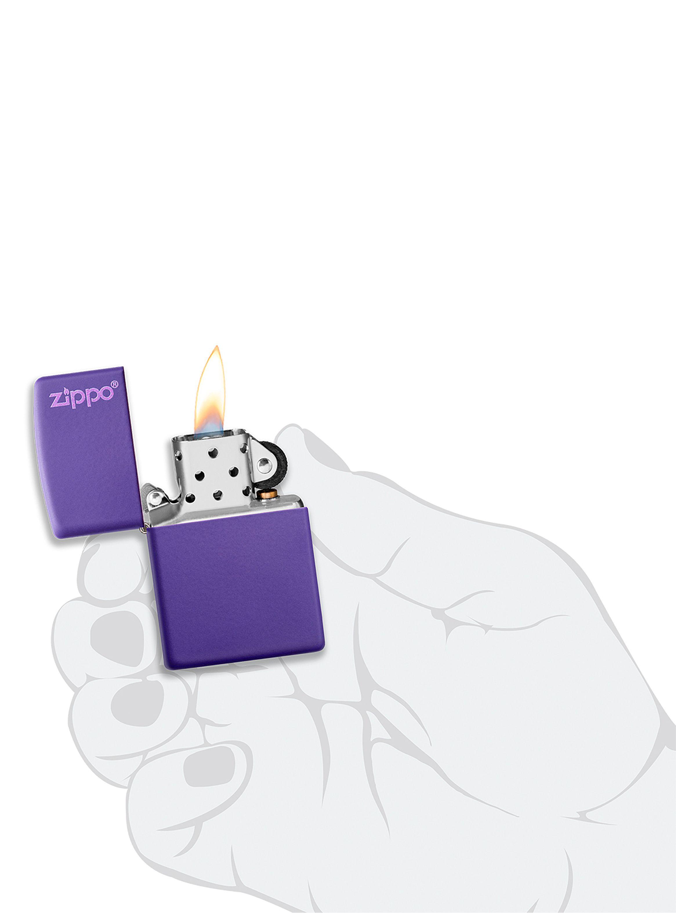 Encendedor Zippo Lighter Classic Purple Matte Zippo Logo-5