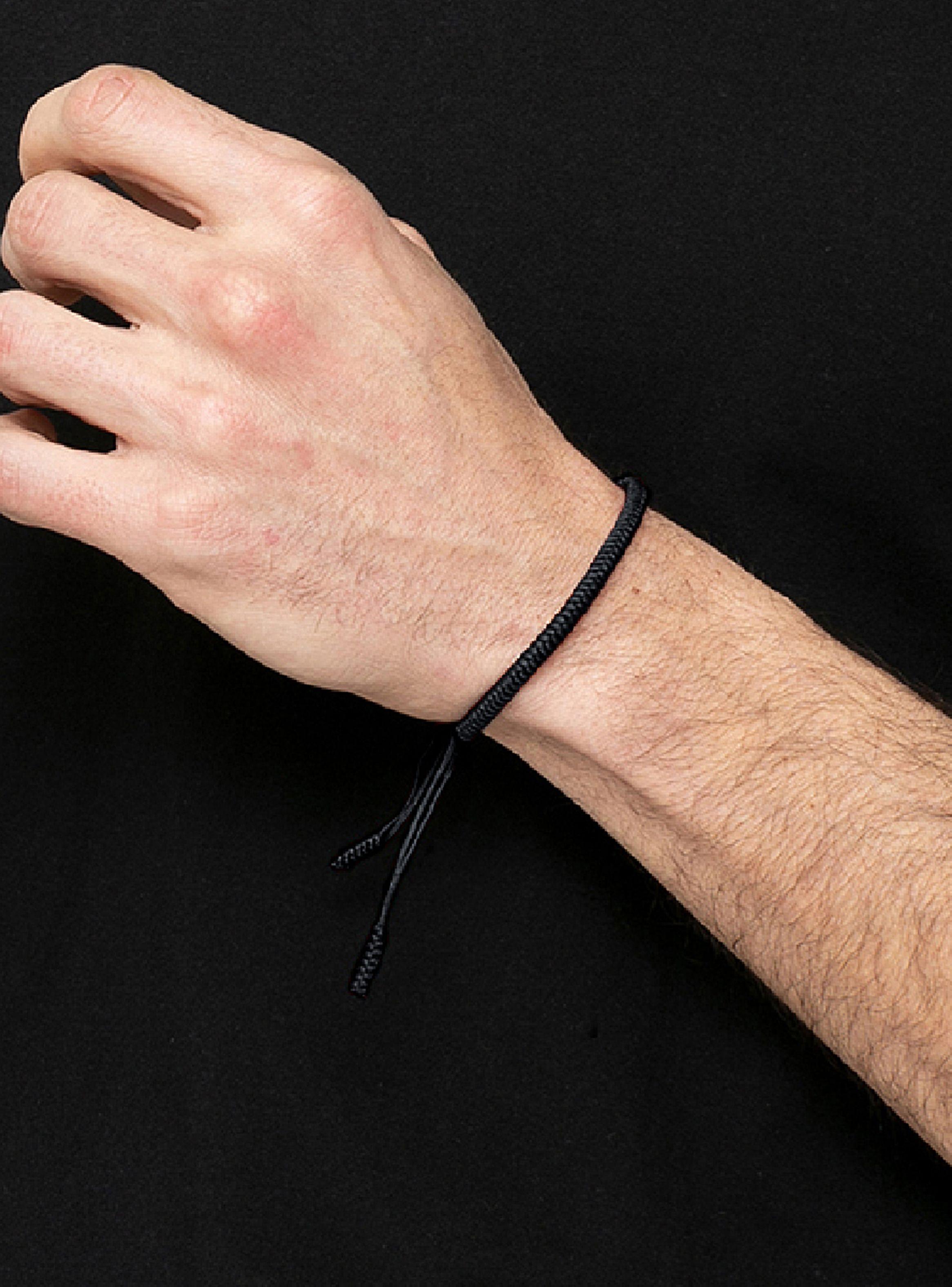 Pulsera Hilo Budista Tibetana Ajustable Color Negro-4