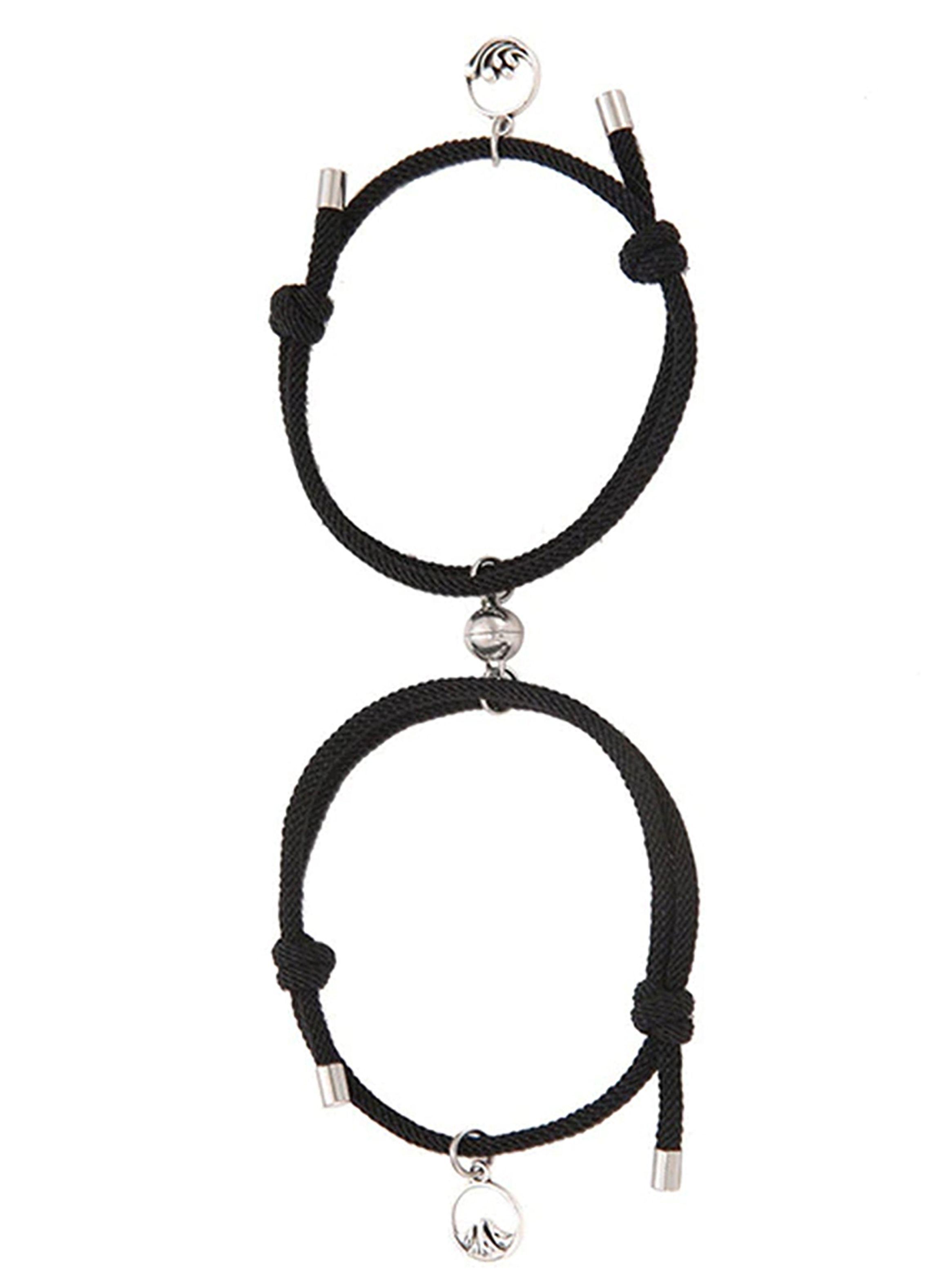 Pulsera de Parejas con Imán Negra Charms Par-3