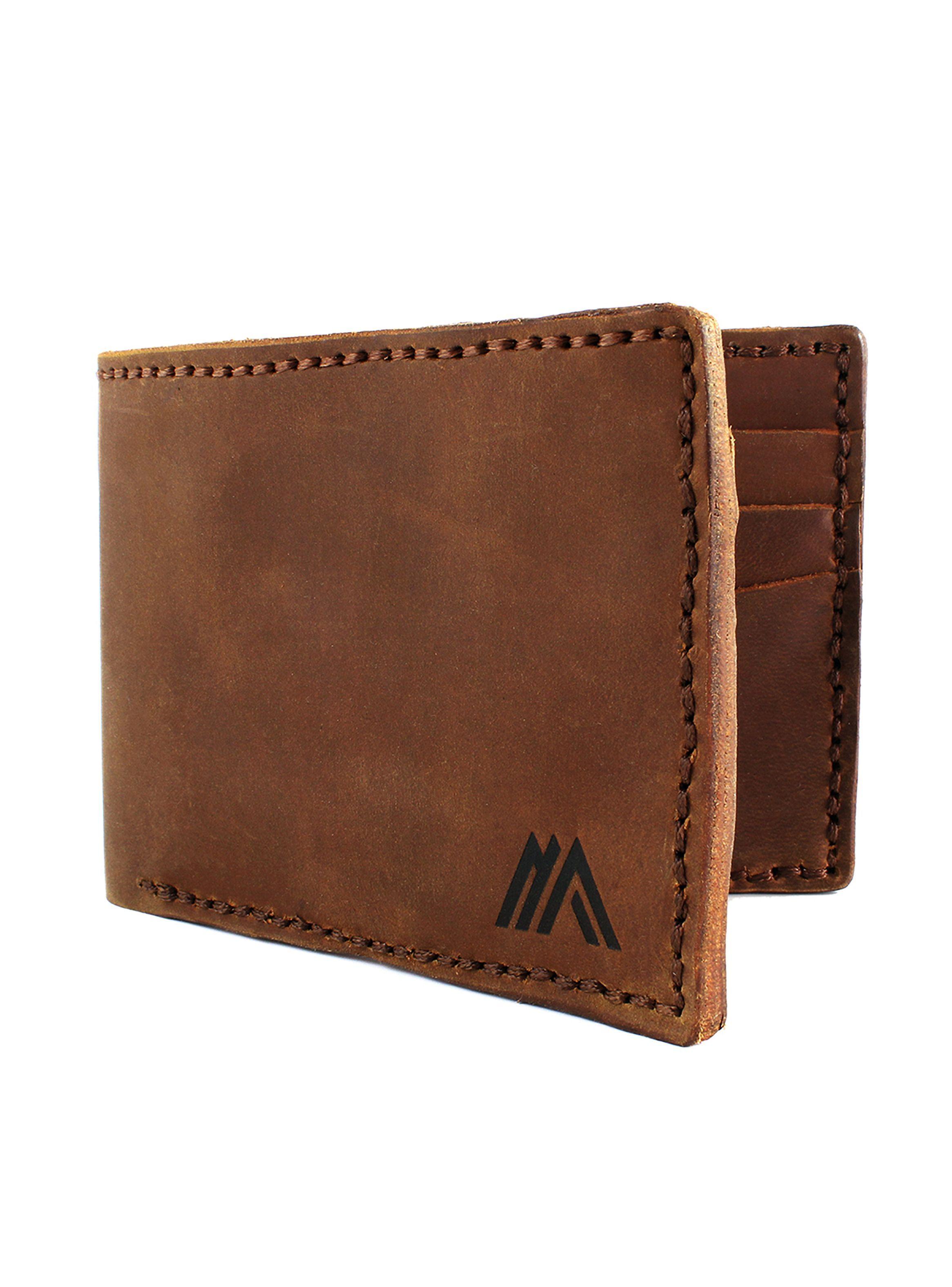 Billetera Estilo Clásico de Cuero Café para Hombre-2