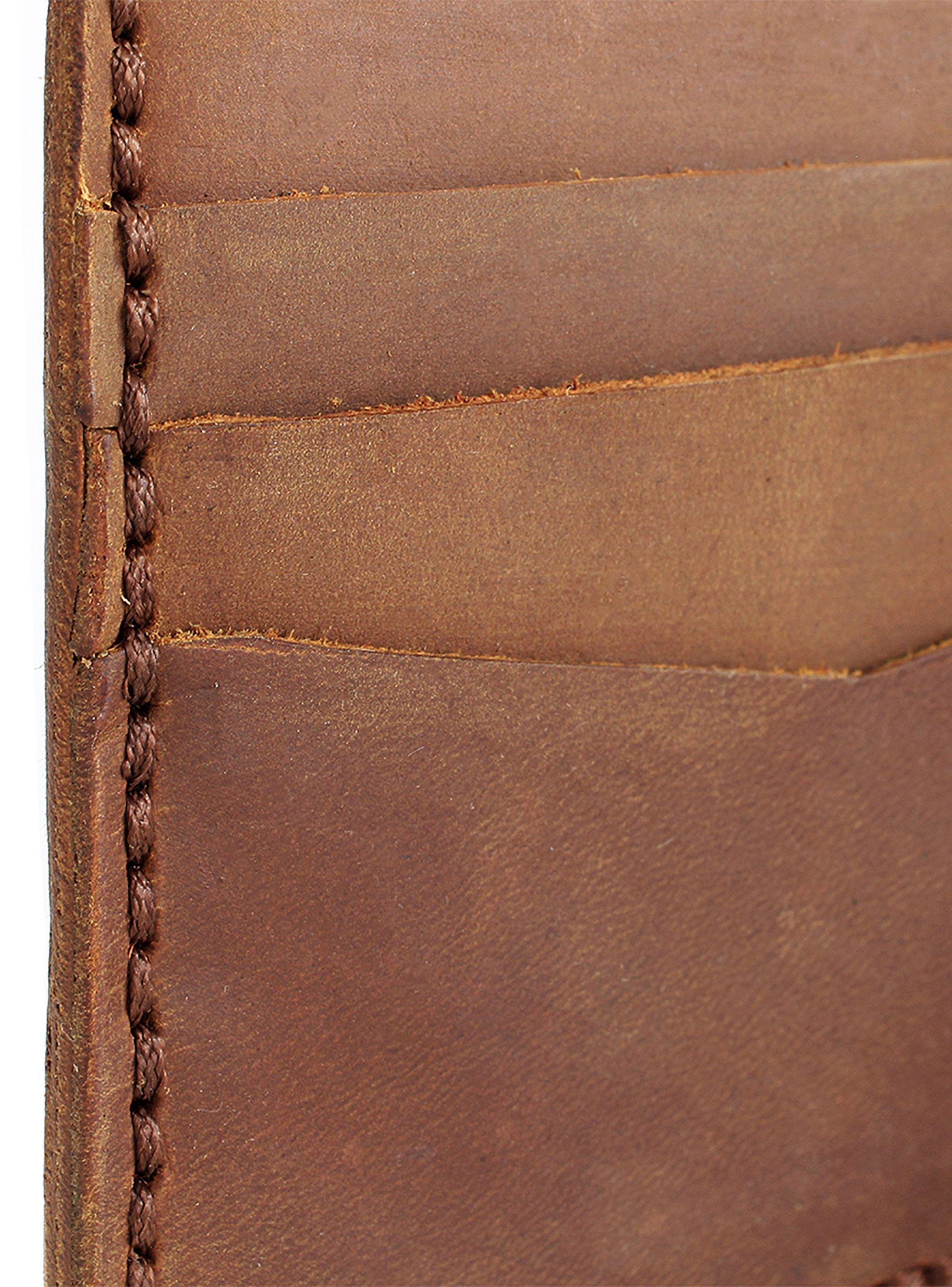 Billetera Estilo Clásico de Cuero Café para Hombre-4
