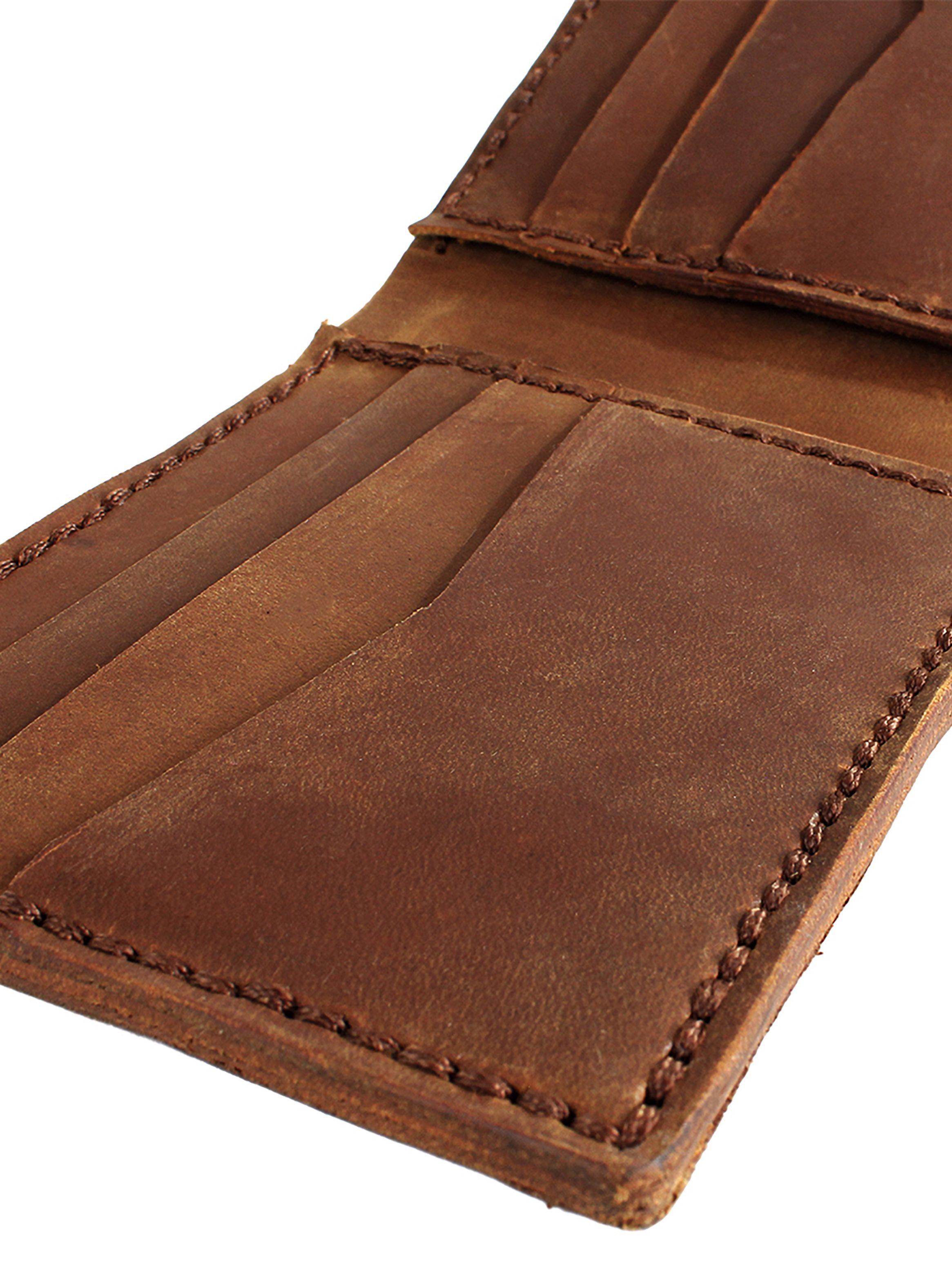 Billetera Estilo Clásico de Cuero Café para Hombre-5