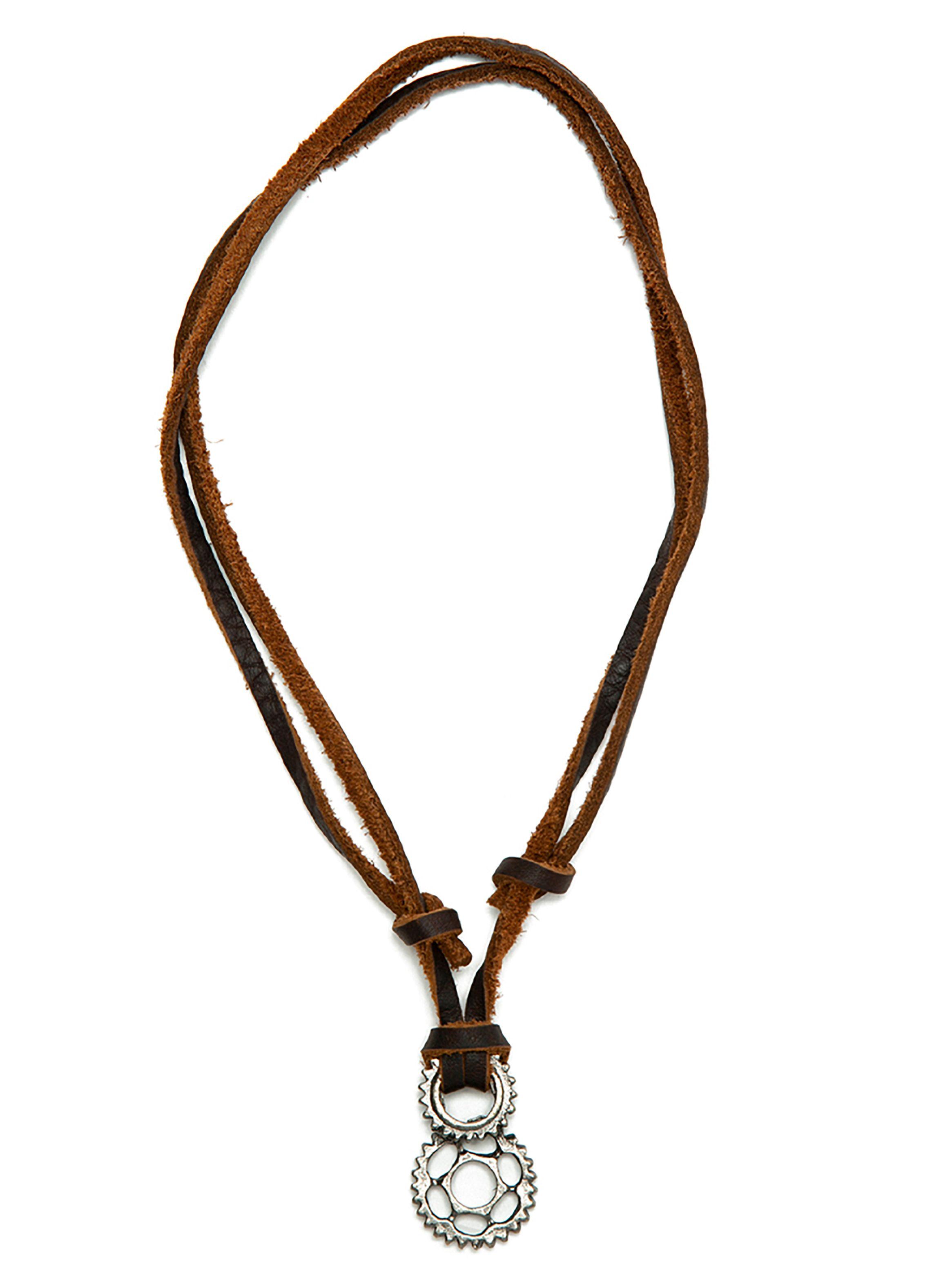 Collar Colgante Cuero Engranaje Mecánico-0