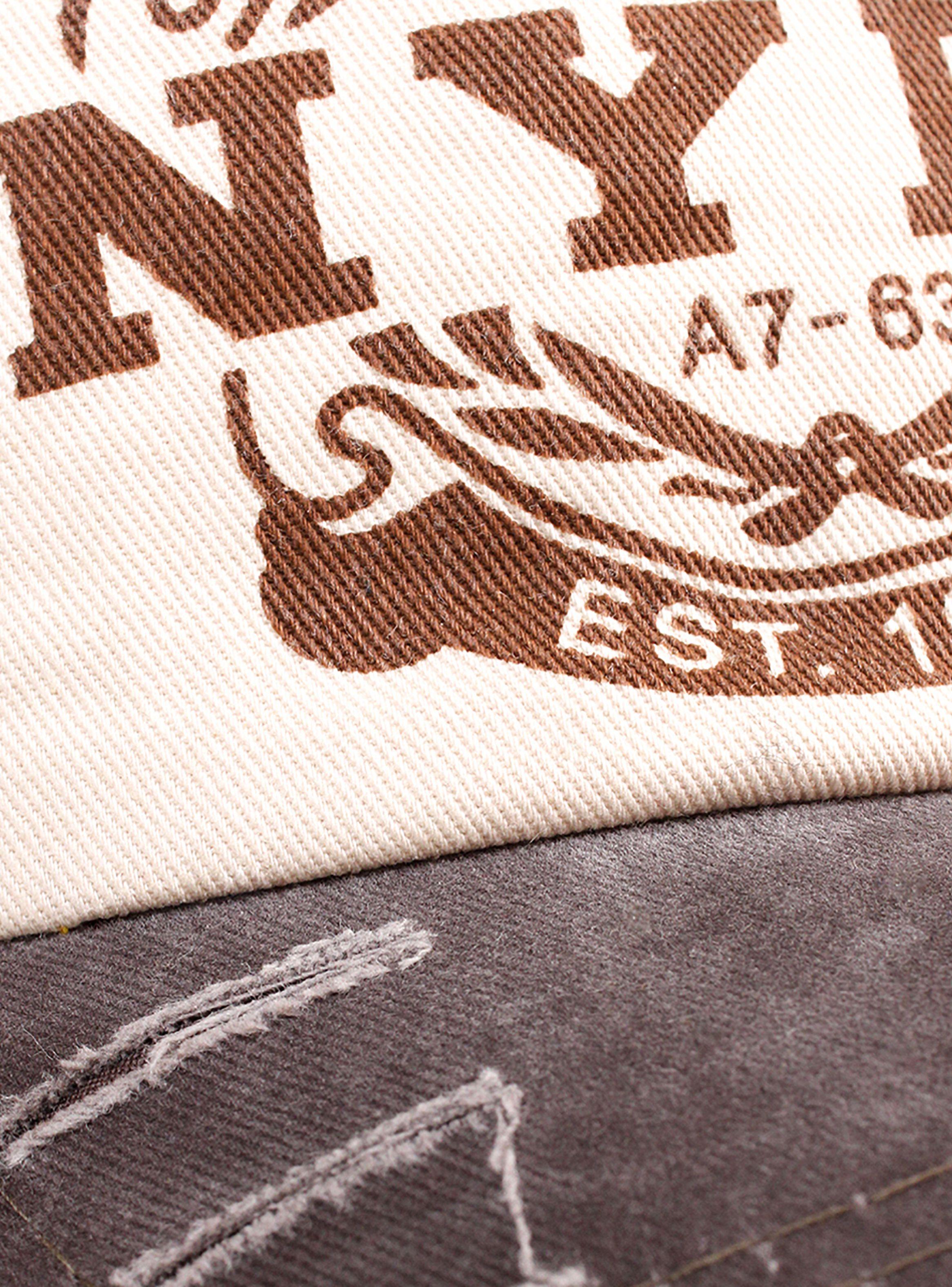 Jockey de Algodón NYPD Prelavado Mostaza Visera Marrón-3