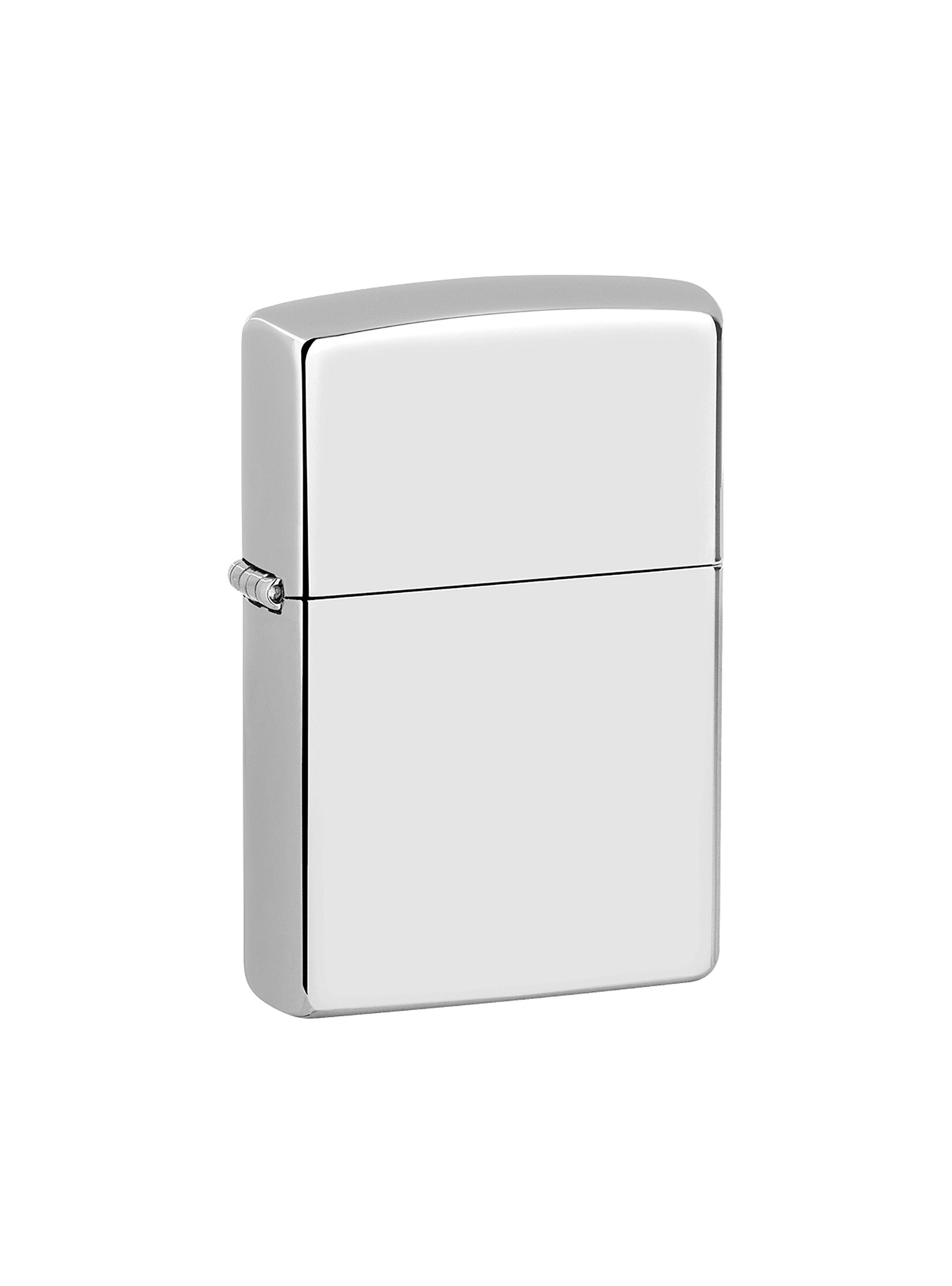 Encendedor Zippo Lighter High Polish Chrome Plata-0