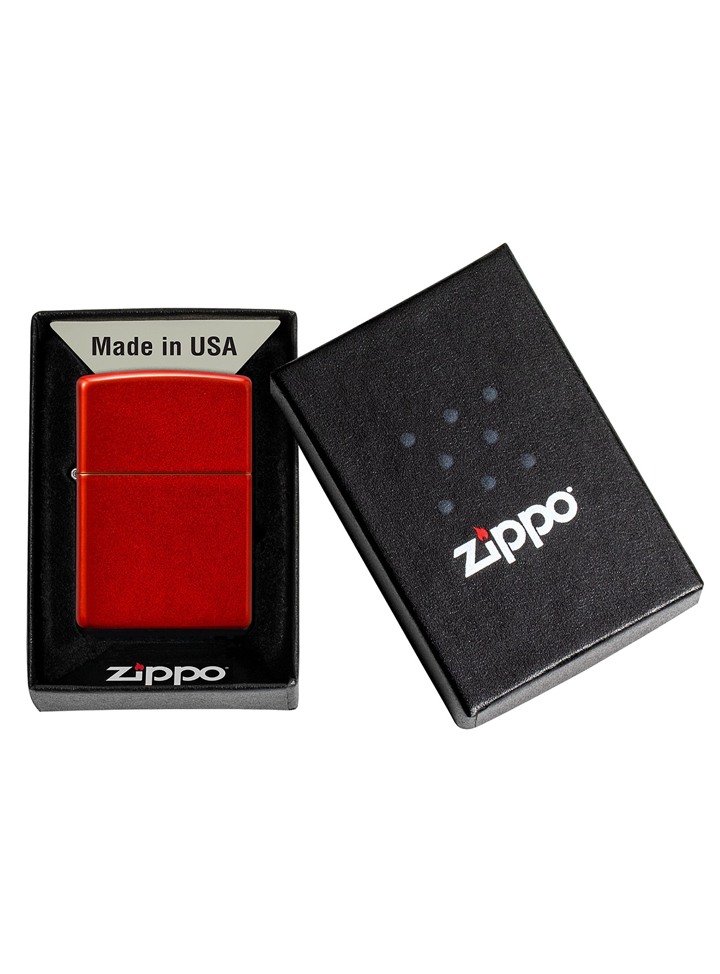 Encendedor Zippo Lighter Classic Metallic Red Rojo-3