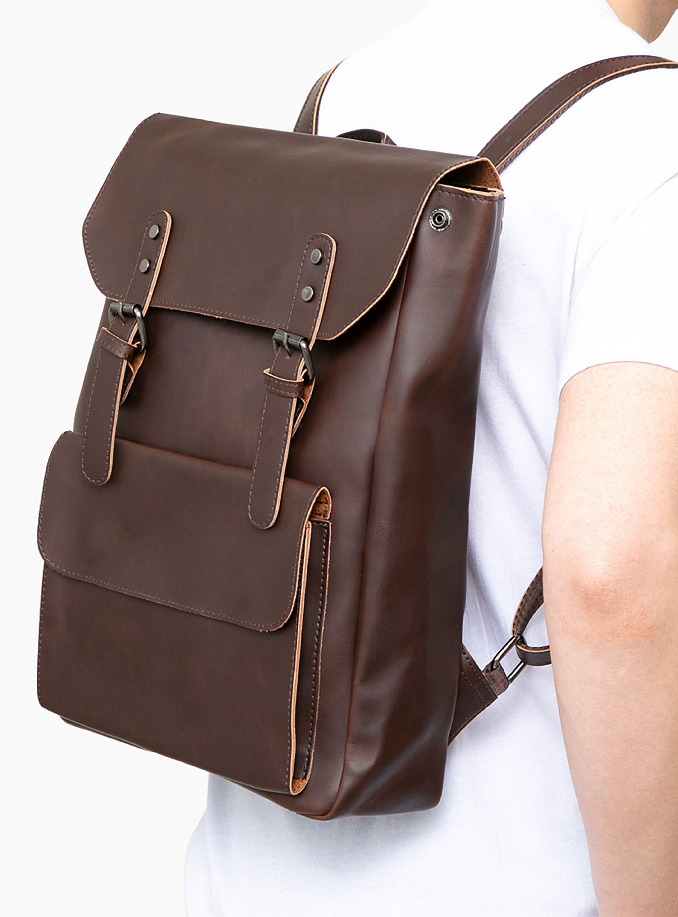 Mochila Organizador Ejecutiva Cuero PU Chocolate-1