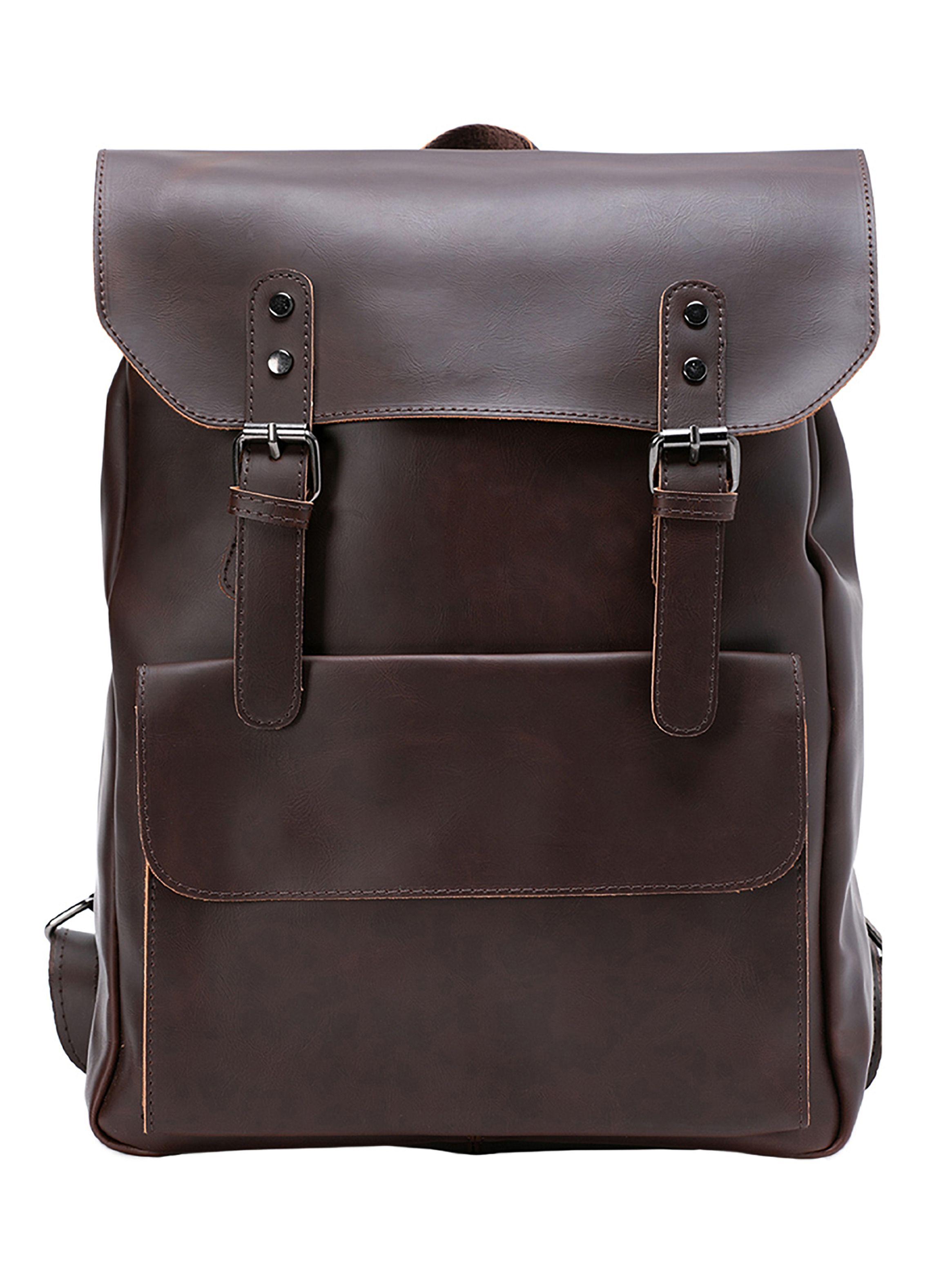 Mochila Organizador Ejecutiva Cuero PU Chocolate-2