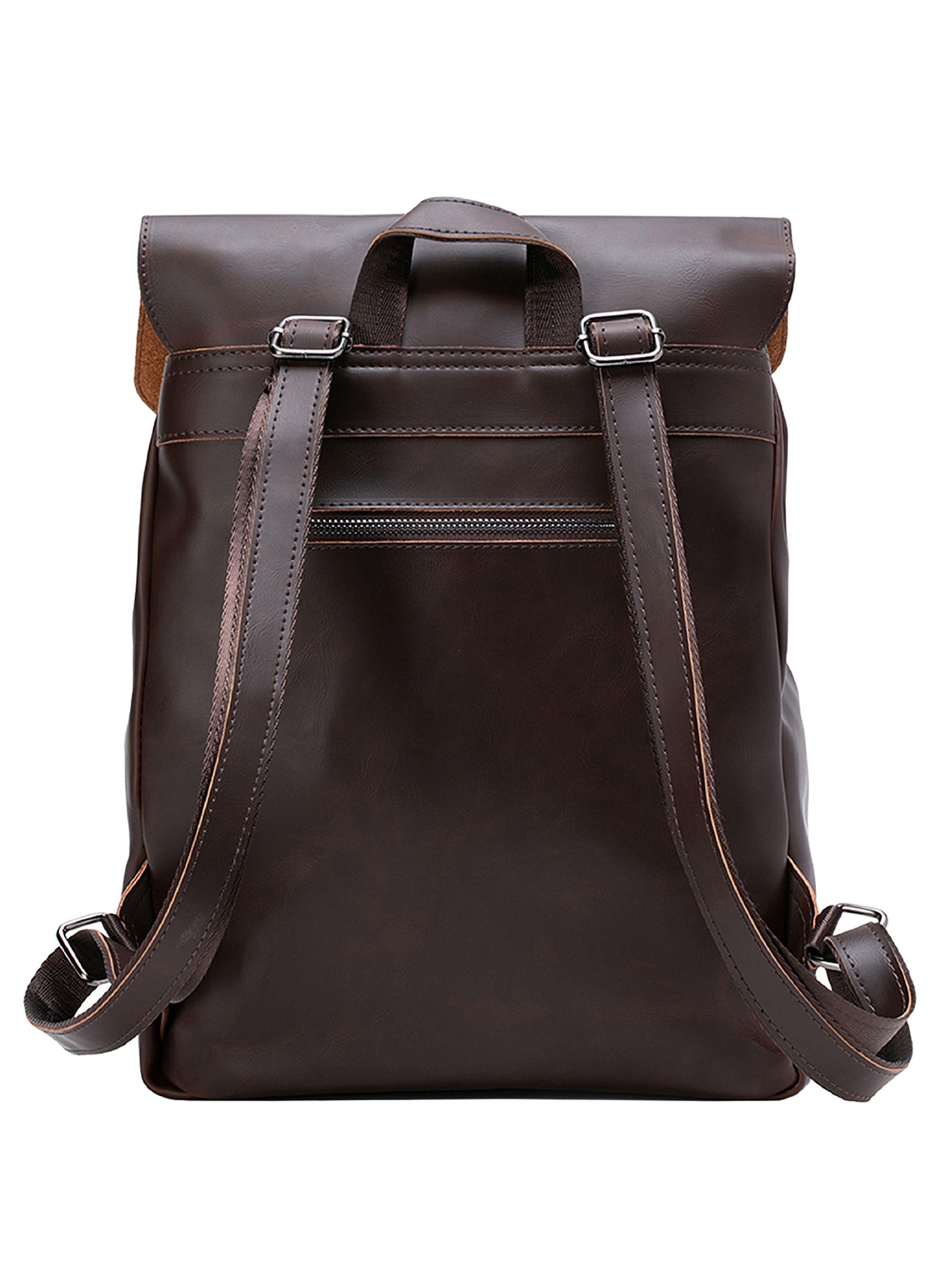 Mochila Organizador Ejecutiva Cuero PU Chocolate-3