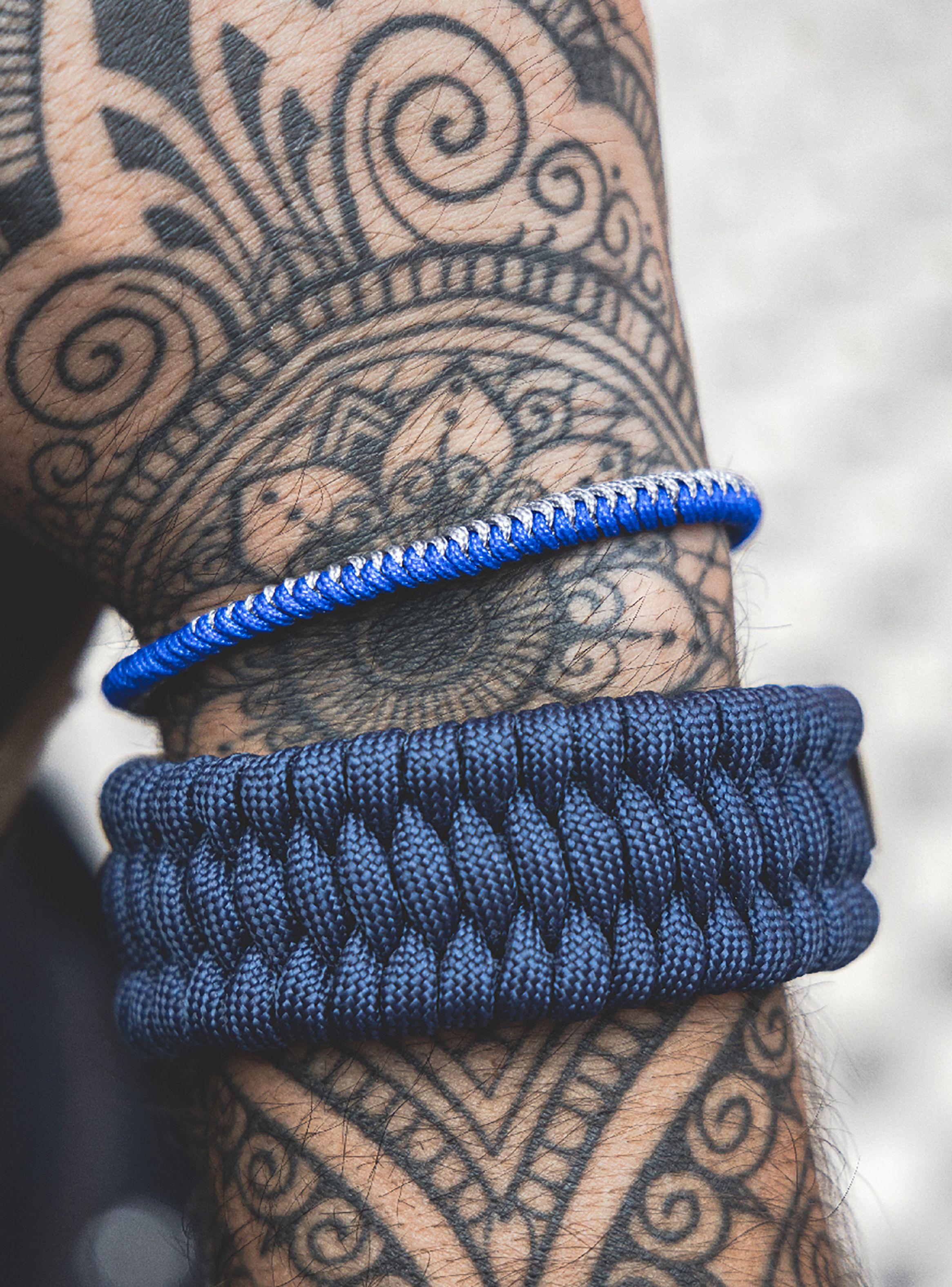 Pulsera Brazalete Ajustable Cuerda Azul Outdoor-1