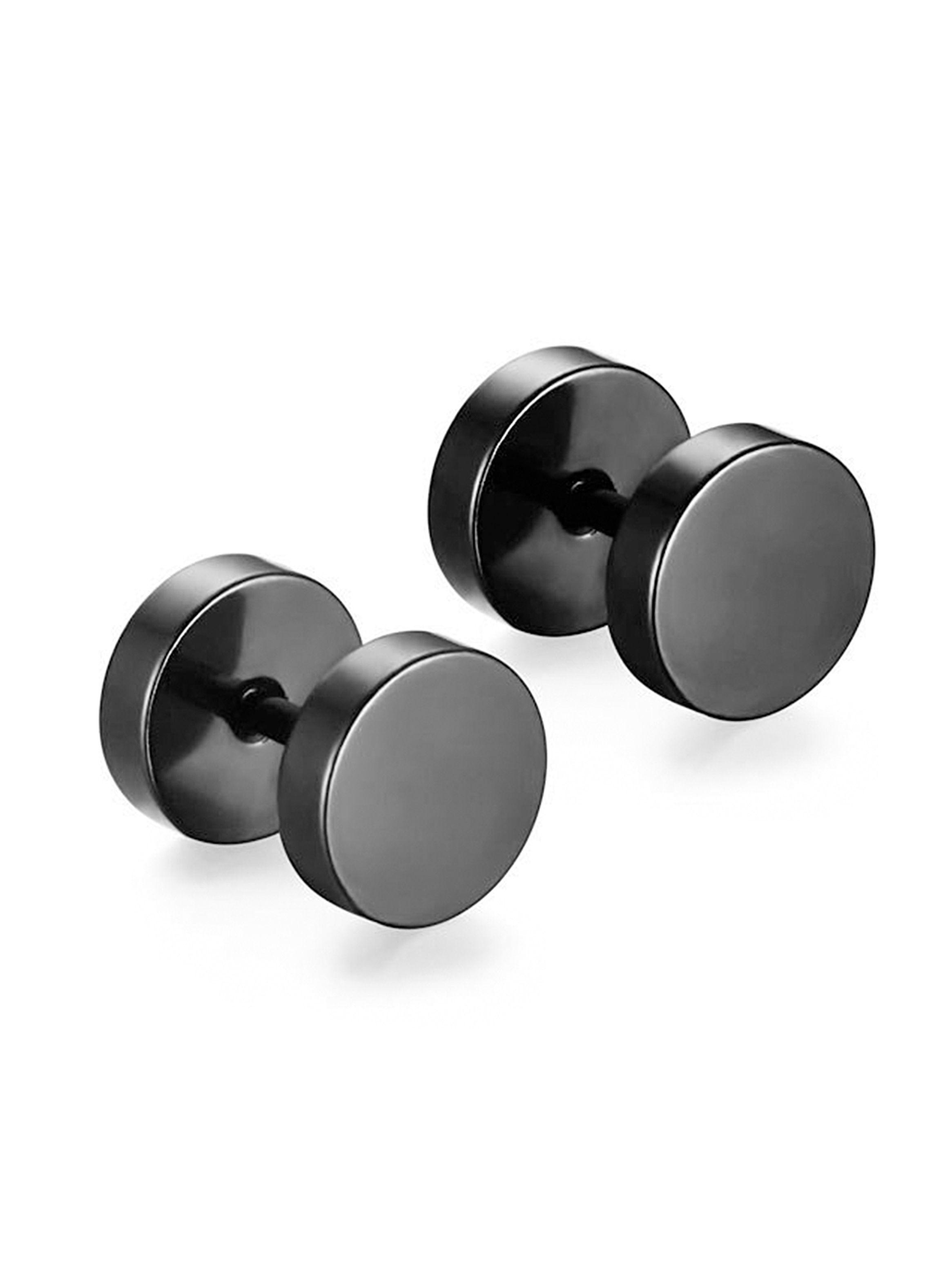 Aros Tunel Punk Circulares Acero Negro 4 mm-4