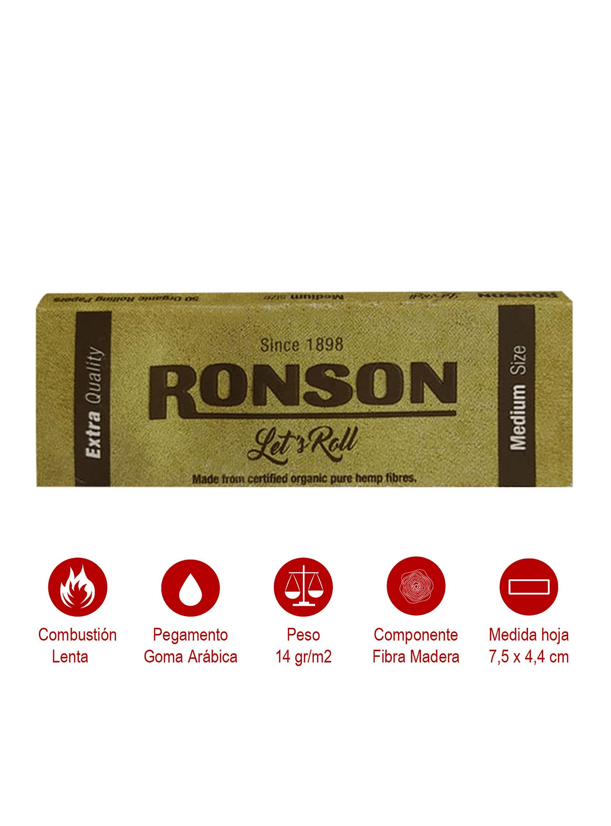 Papel de Fumar Caja x 25 libritos Papelillo Ronson Orgánico-3