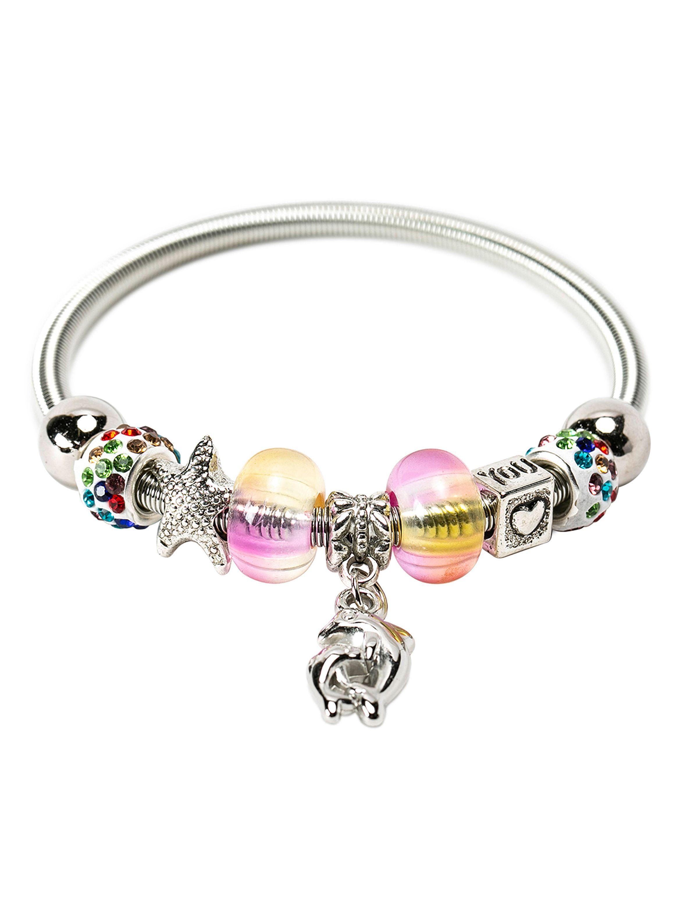 Brazalete infantil bisuteria delfines colgantes-0