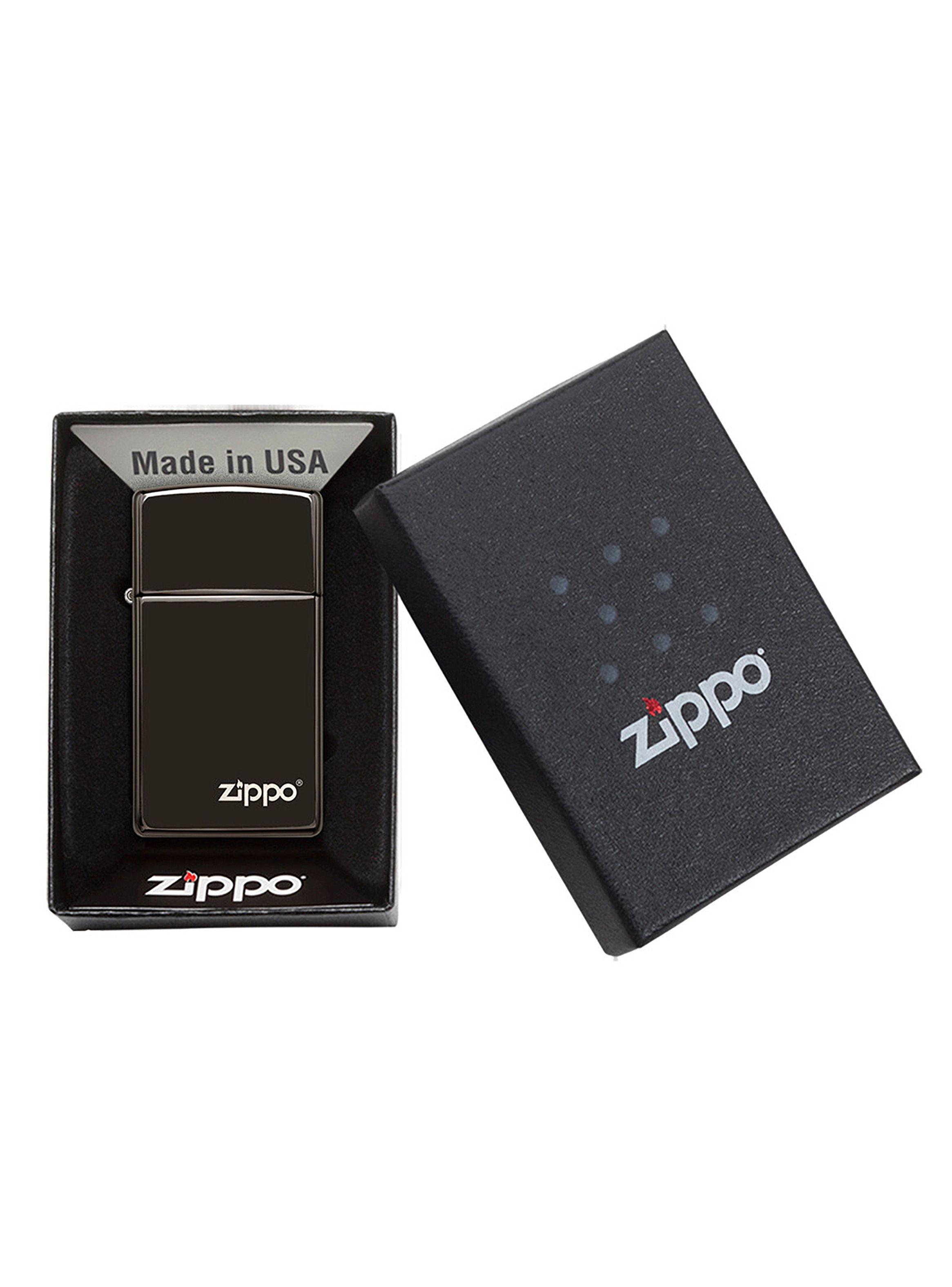 Encendedor Zippo Lighter Slim Ebony Logo Negro-3