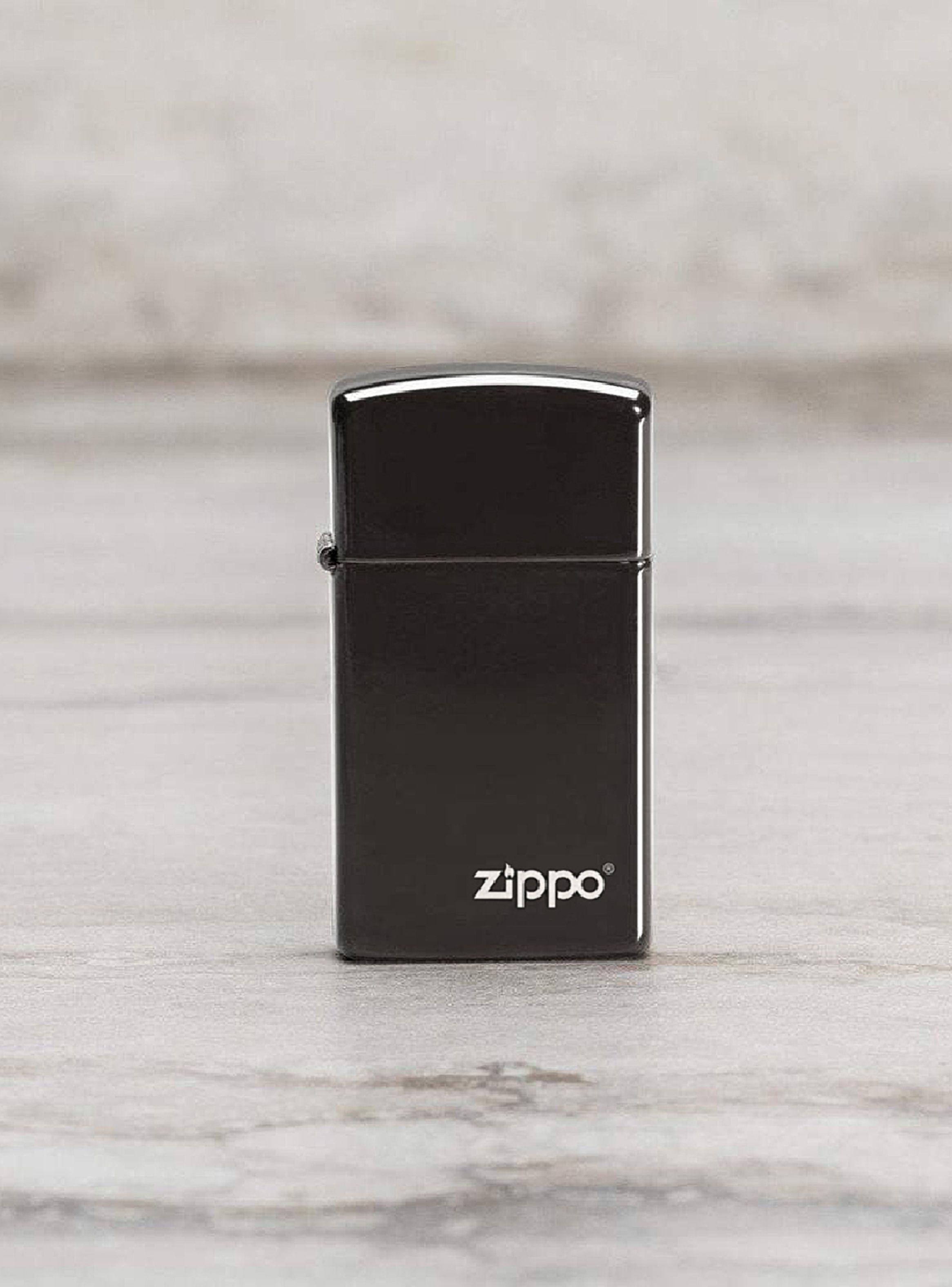 Encendedor Zippo Lighter Slim Ebony Logo Negro-4