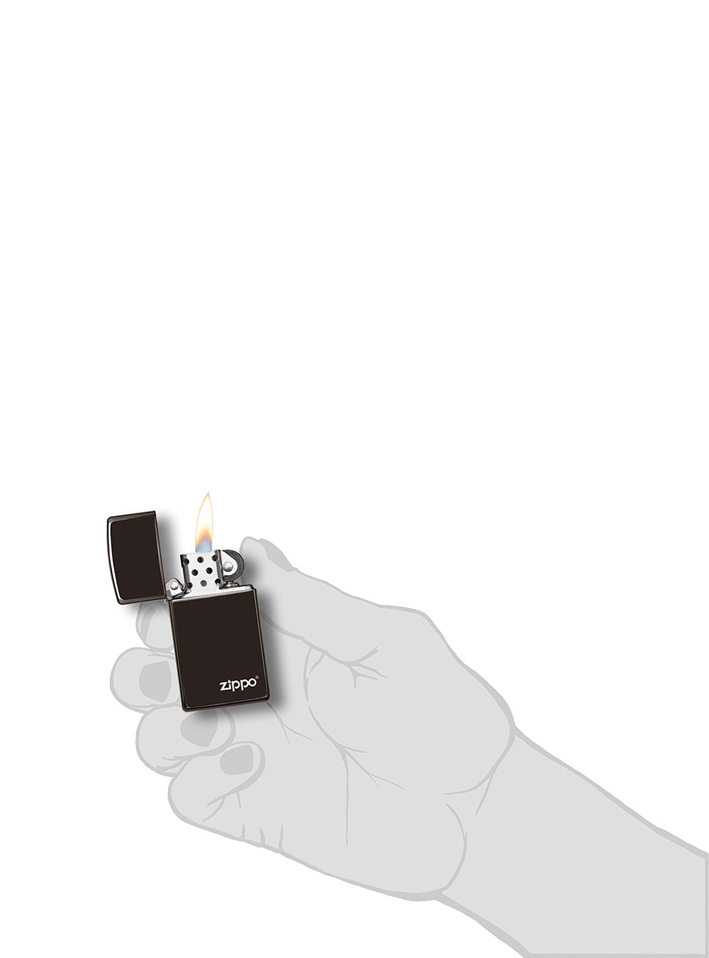 Encendedor Zippo Lighter Slim Ebony Logo Negro-5