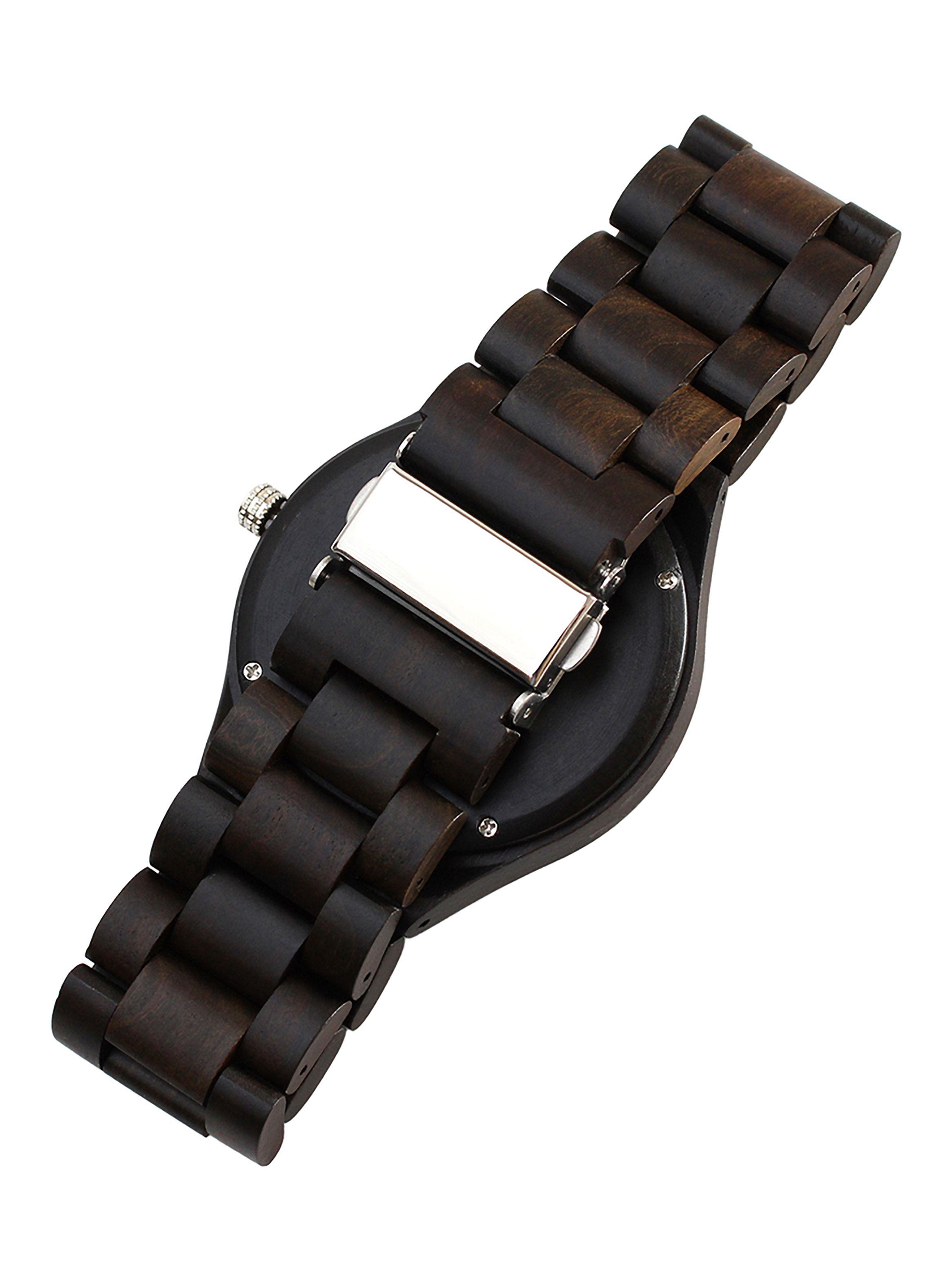 Reloj Correa Madera con Números Romanos-1