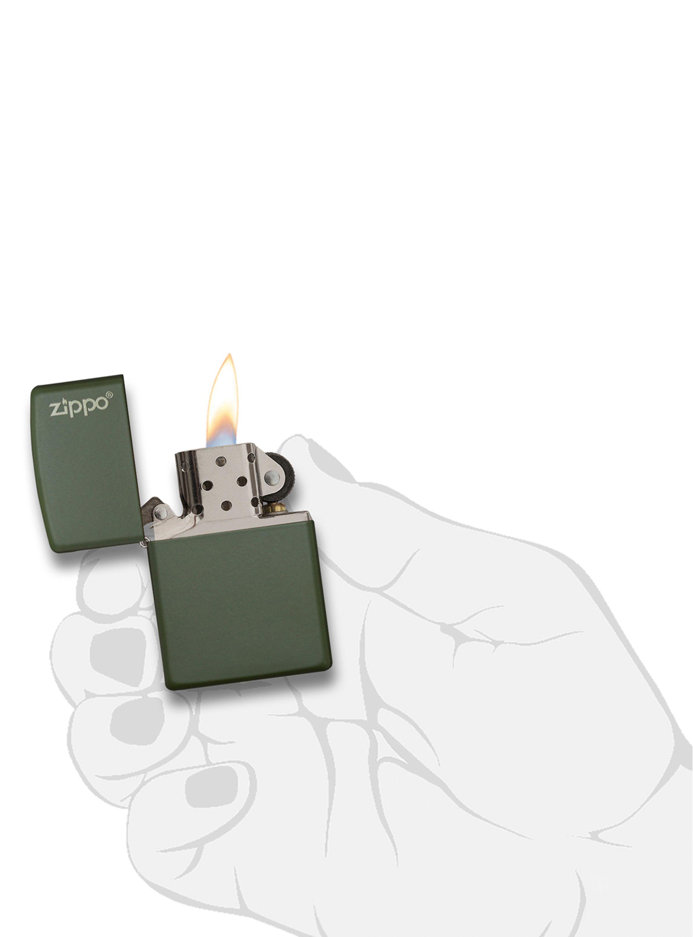 Encendedor Zippo Lighter Classic Green Matte Zippo Logo-3