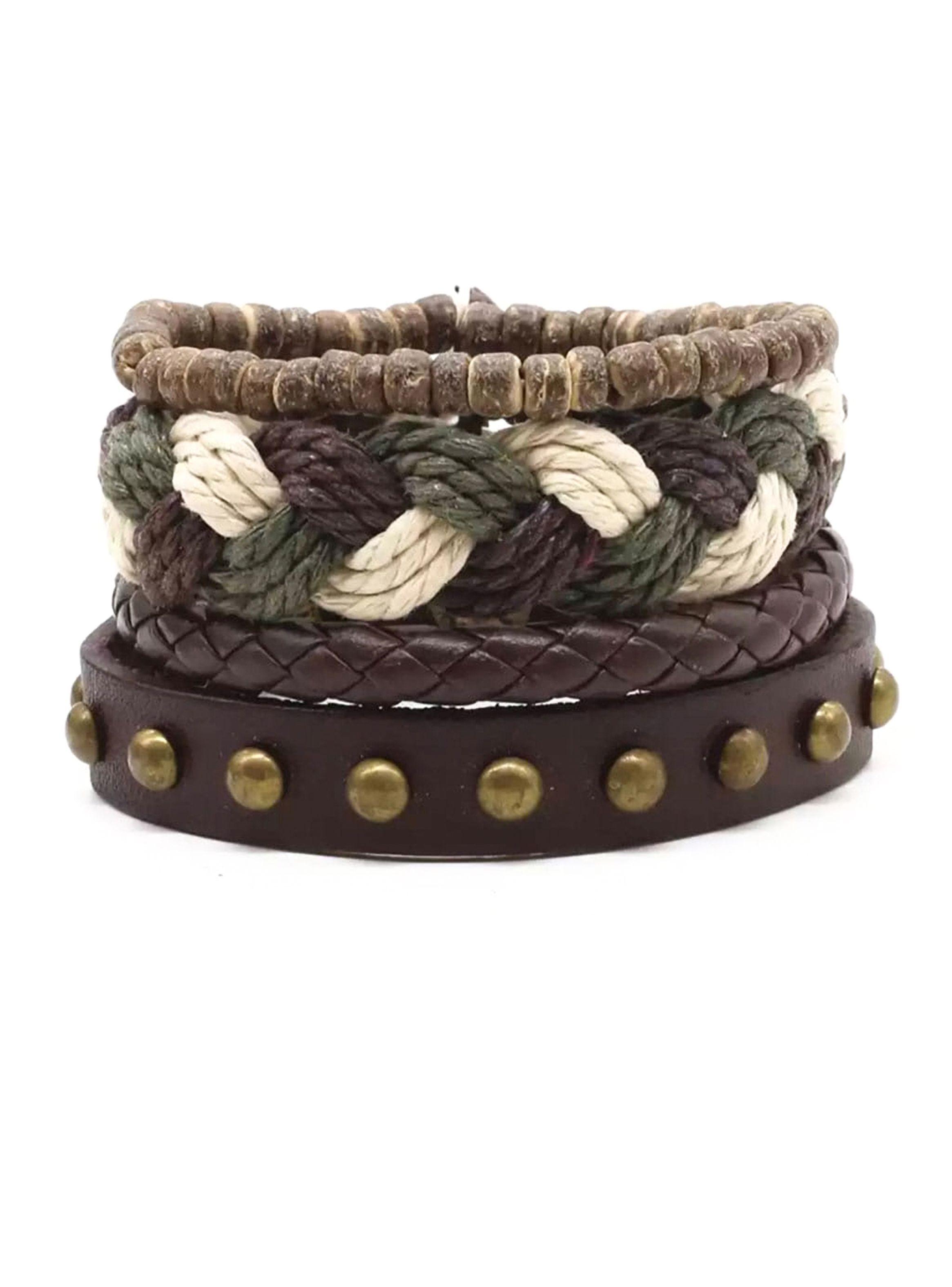 Pack Pulseras Ajustables Brazalete de Cuero-0