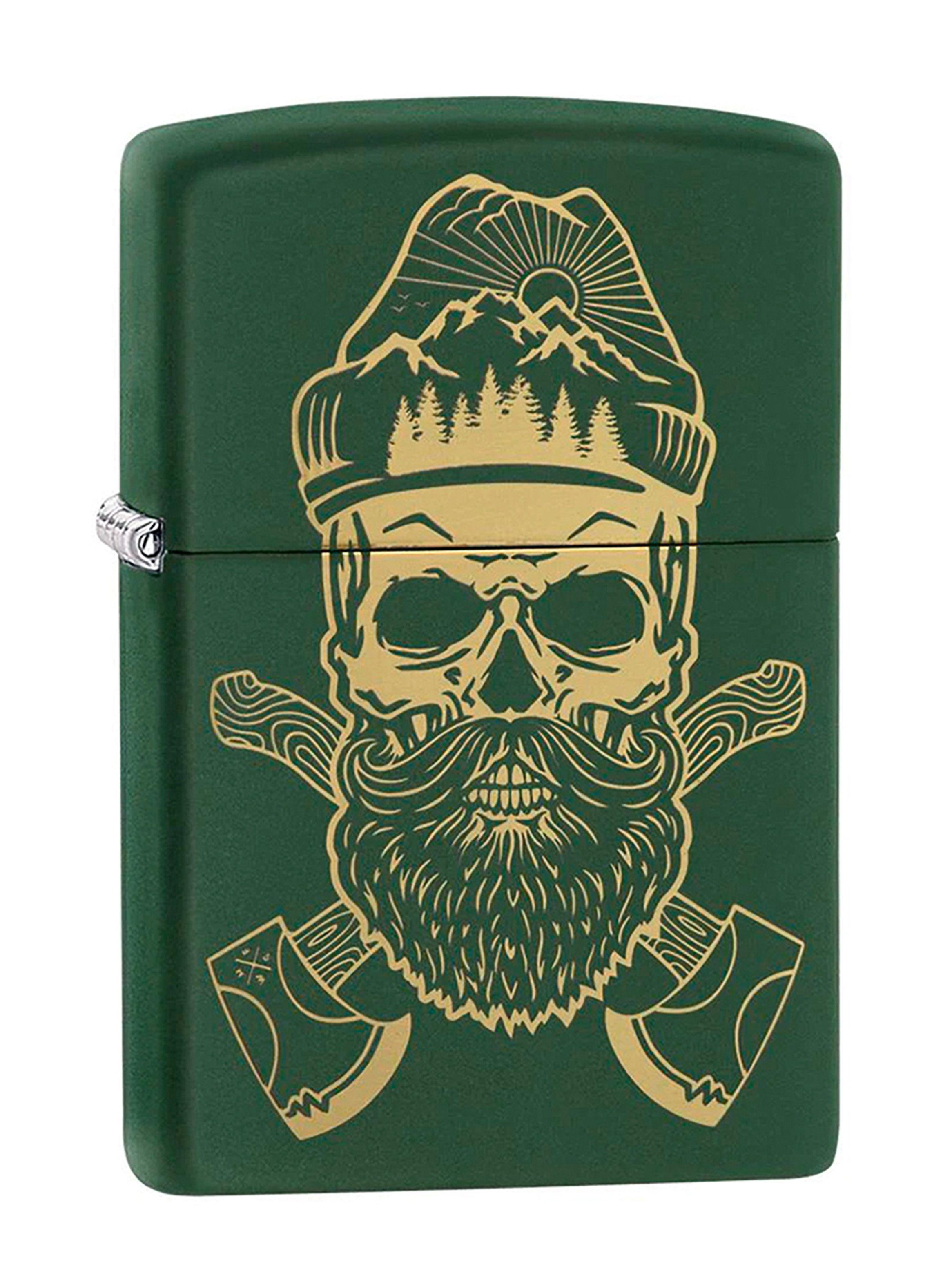 Encendedor Zippo Lighter Outdoor Skull Design Verde-0