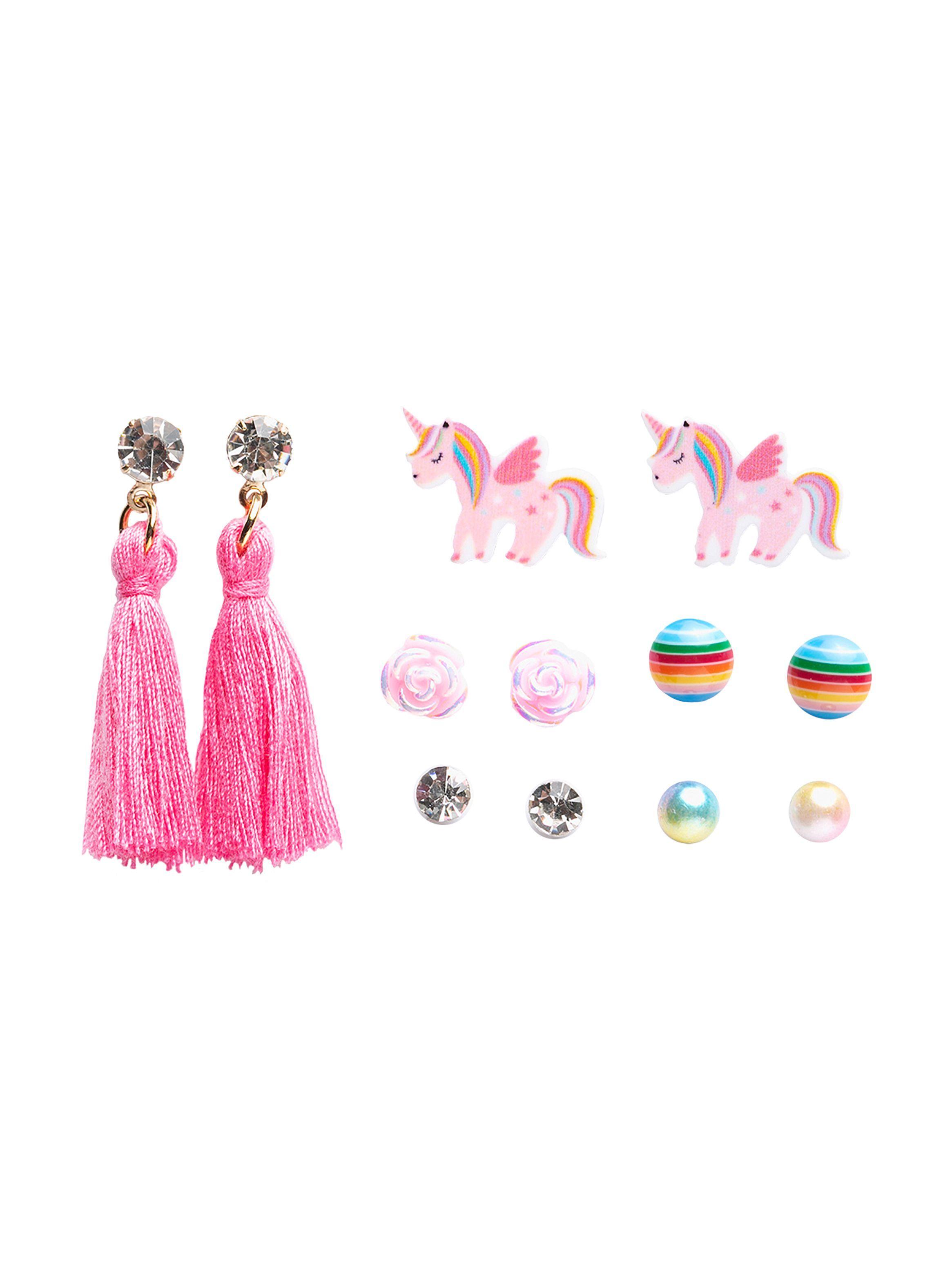 Set pendientes infantil aros moda unicornio-0