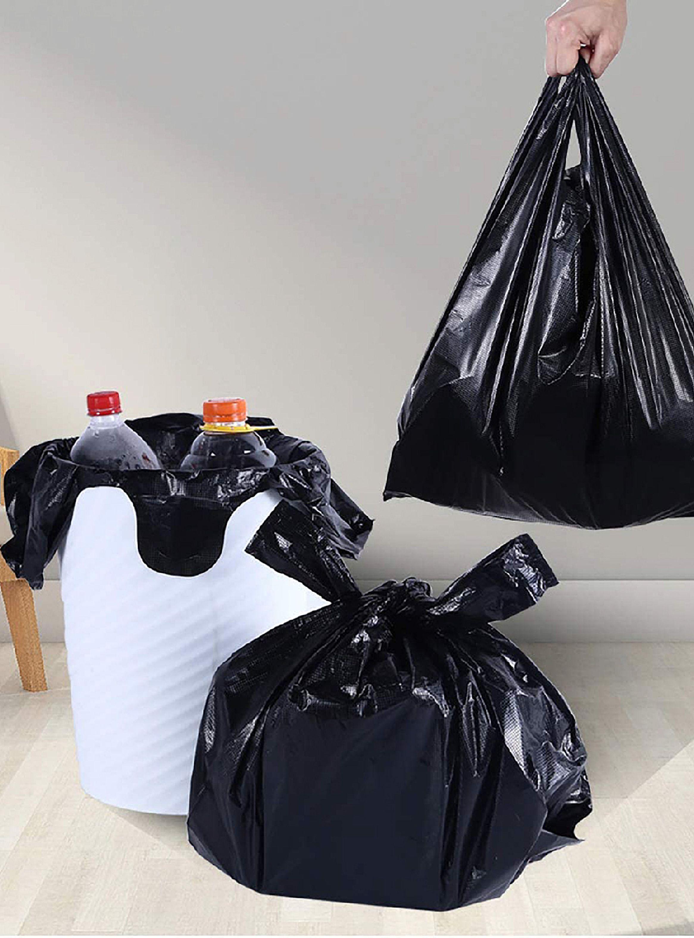 Bolsas de Basura Tipo Camisetas Negro 60x70 100 Unidades-5