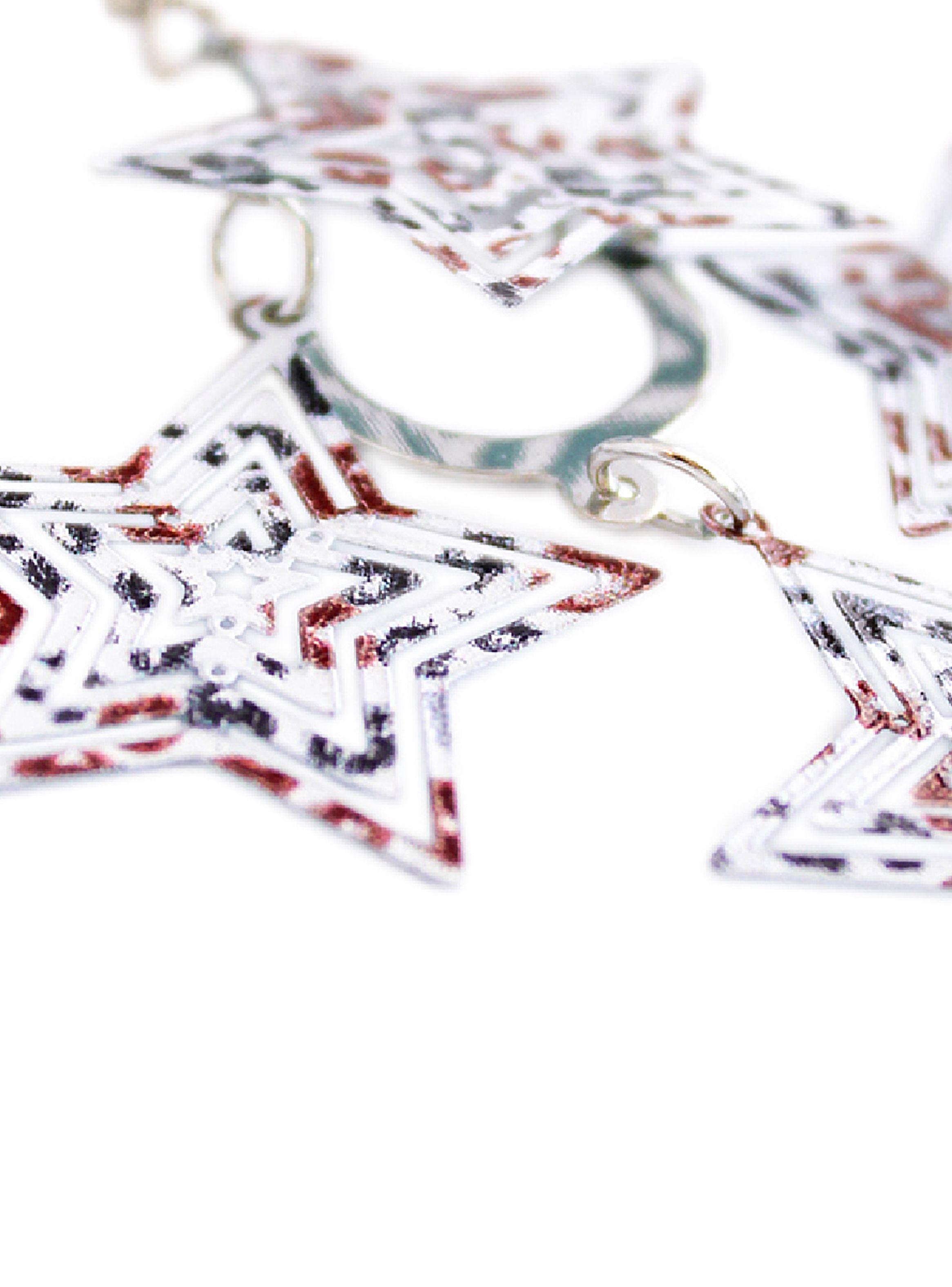 Aros Mujer Largos Fiesta Estrellas Colgantes Rojo Azul-4