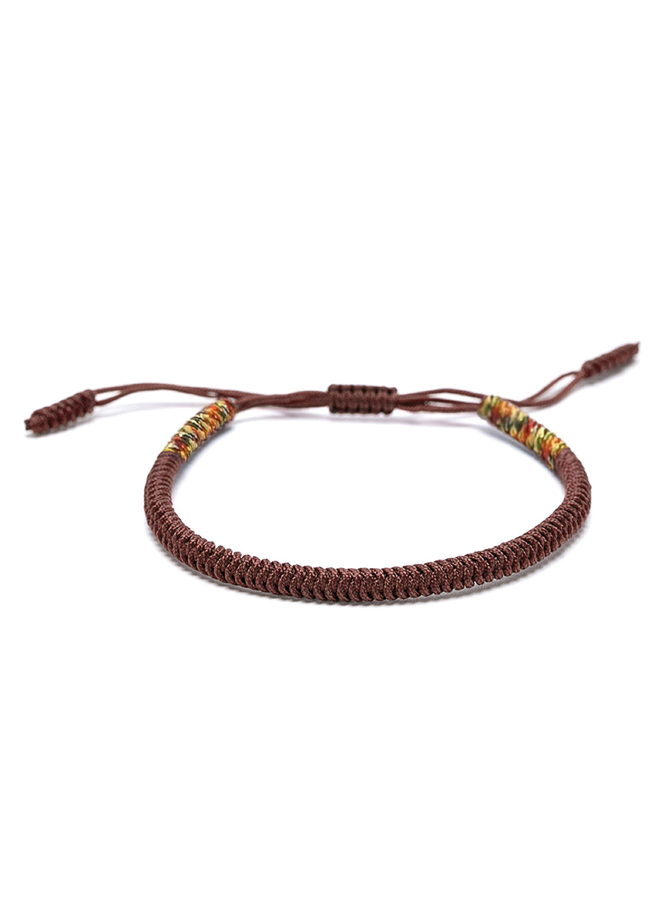 Pulsera Budista Para La Suerte Café Multicolor Unisex-0