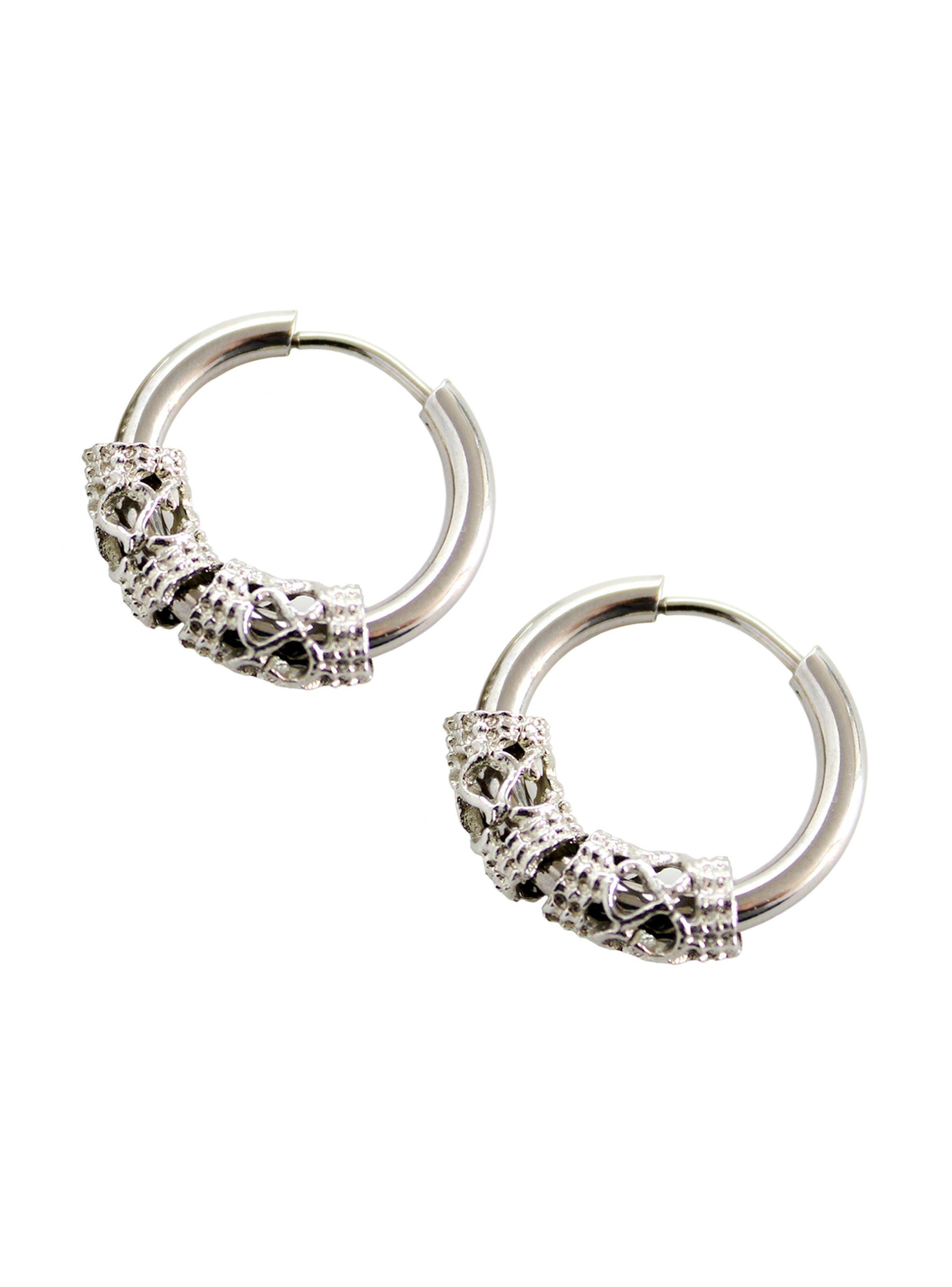 Aros Piercing Acero Quirúrgico Plateado con Dijes-0