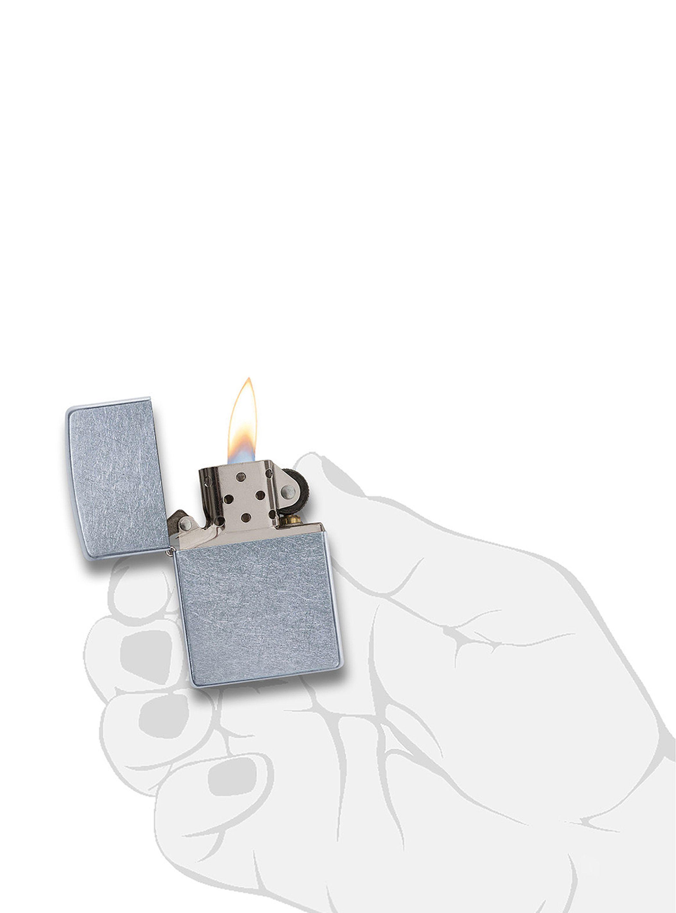 Encendedor Zippo Lighter Street Chrome Plateado-3