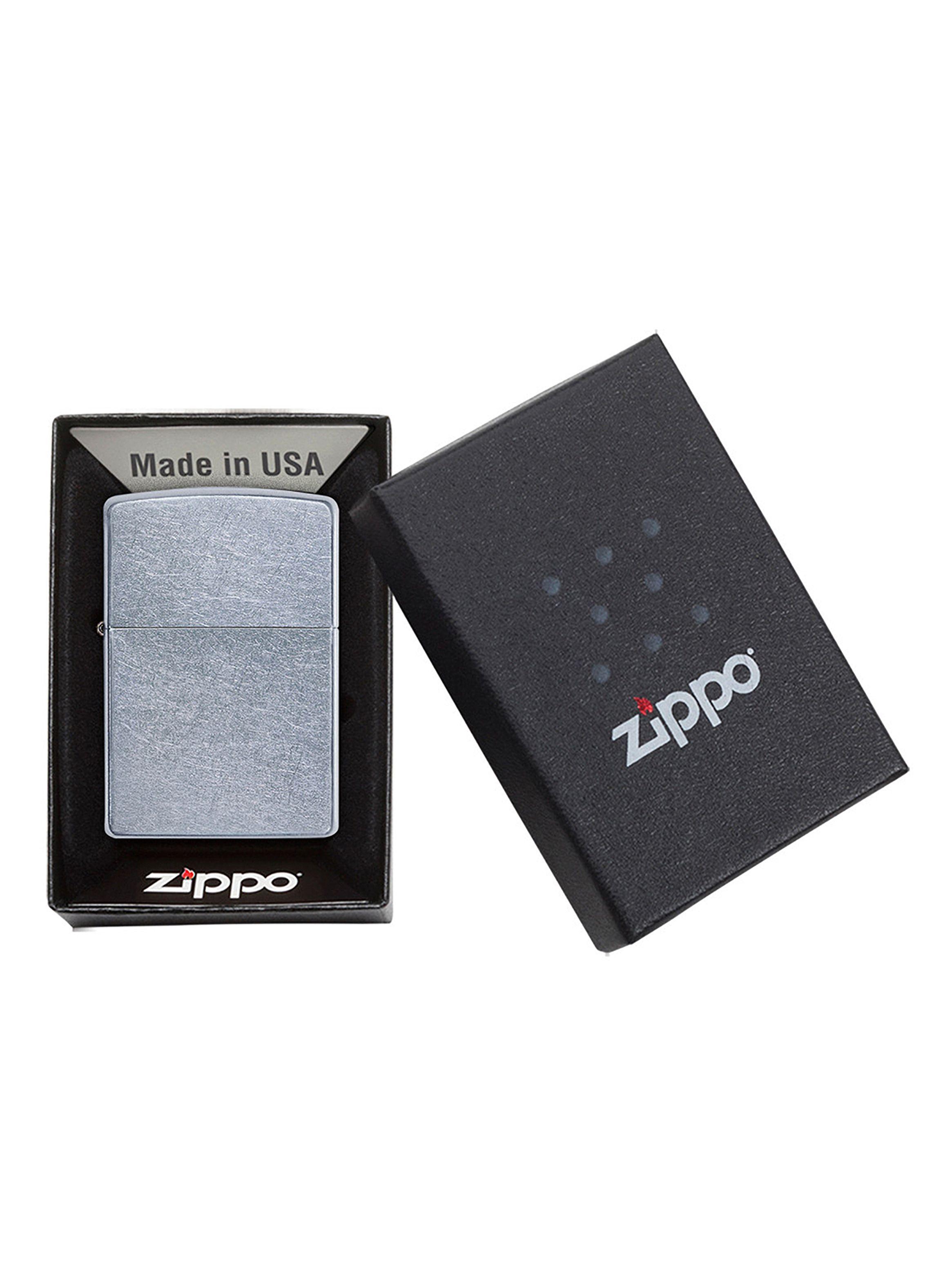 Encendedor Zippo Lighter Street Chrome Plateado-4