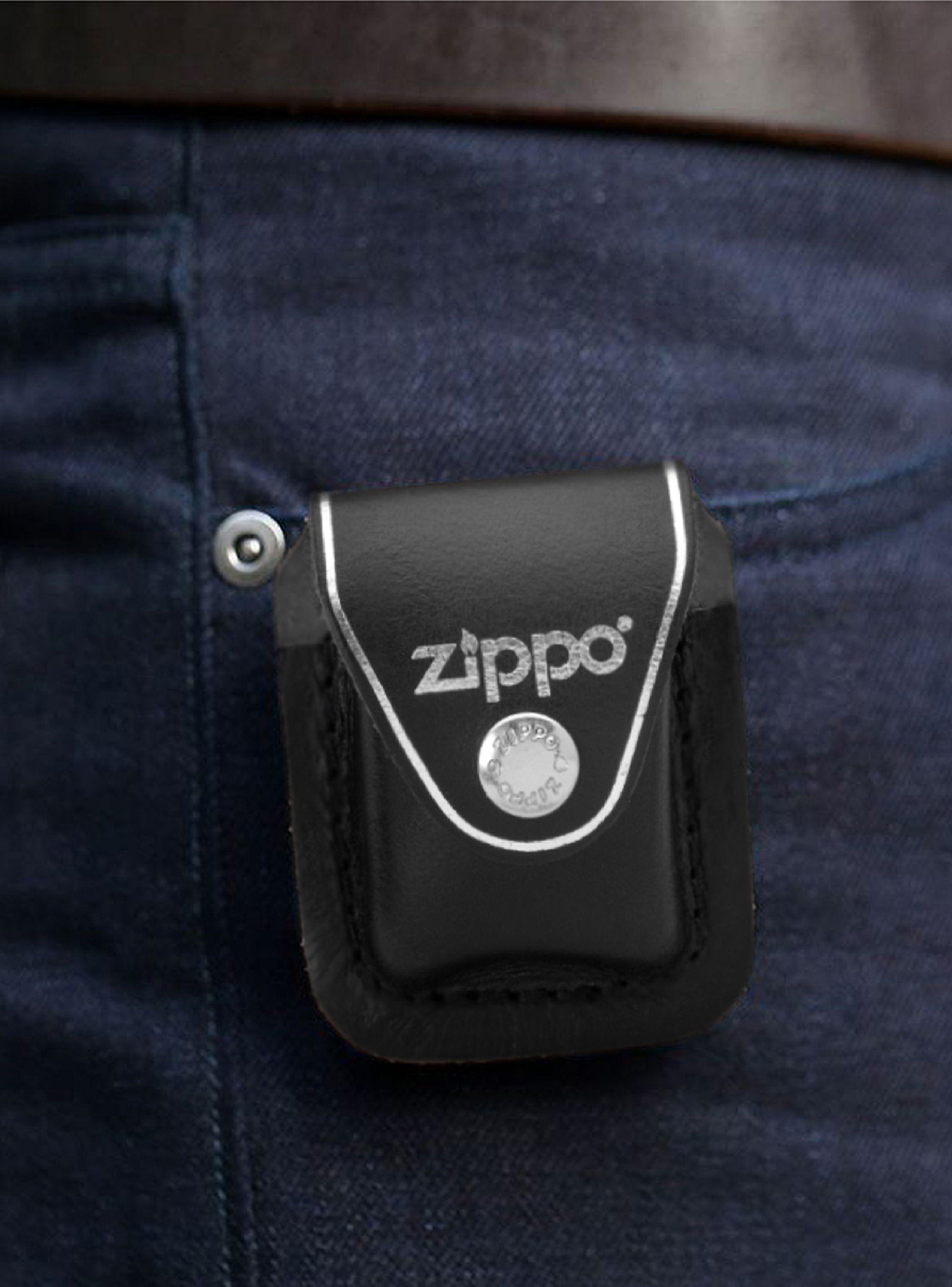 Estuche Zippo Funda Cuero Black Lighter Pouch-Clip Negro-4