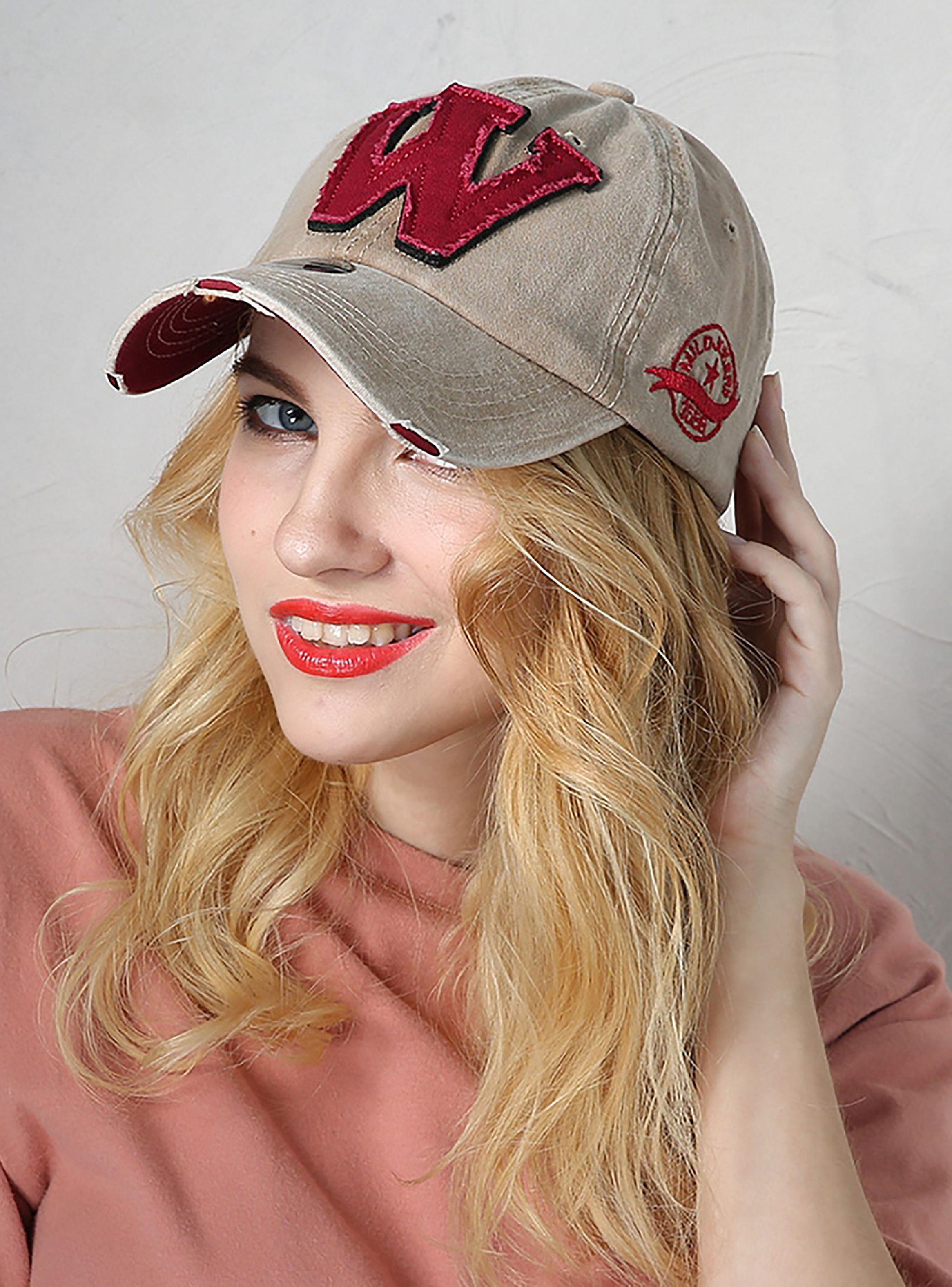 Jockey de Algodón Unisex Diseño W Caqui Rojo-2