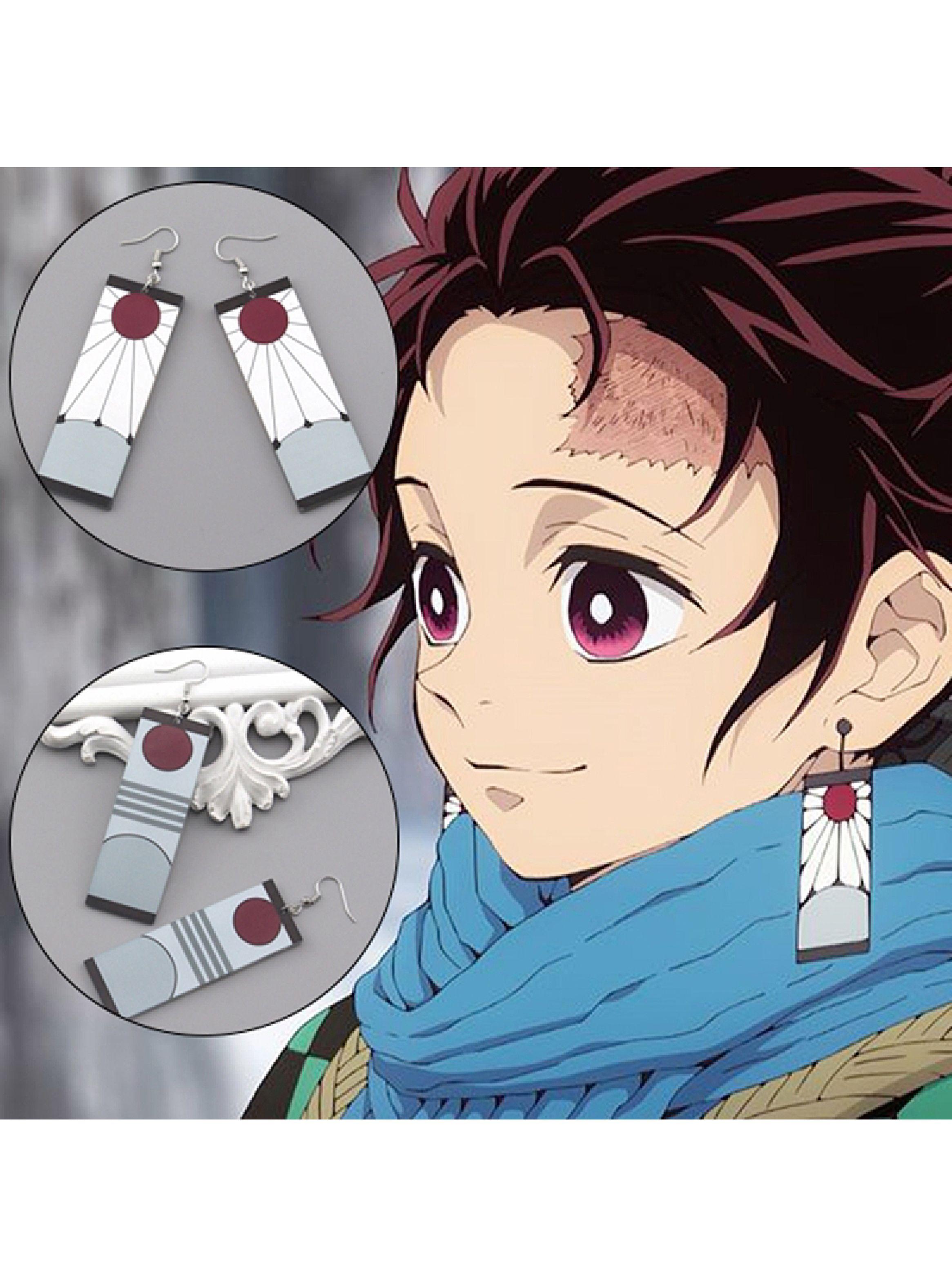 Aros Colgantes Cosplay Tanjiro Kimetsu No Yaiba-3