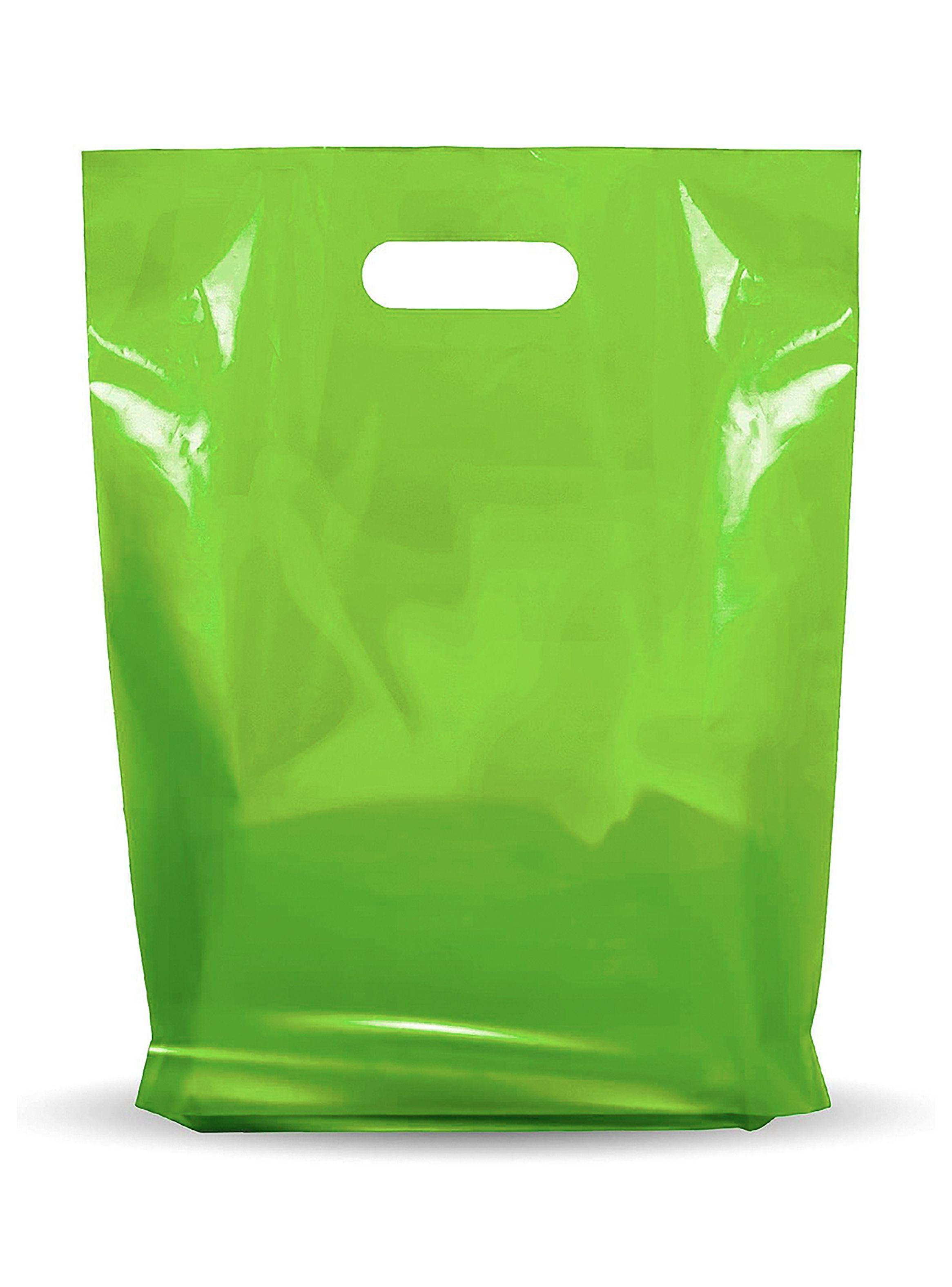 Bolsa Plástica Boutique Troquelada Riñon 20x30 Verde-0