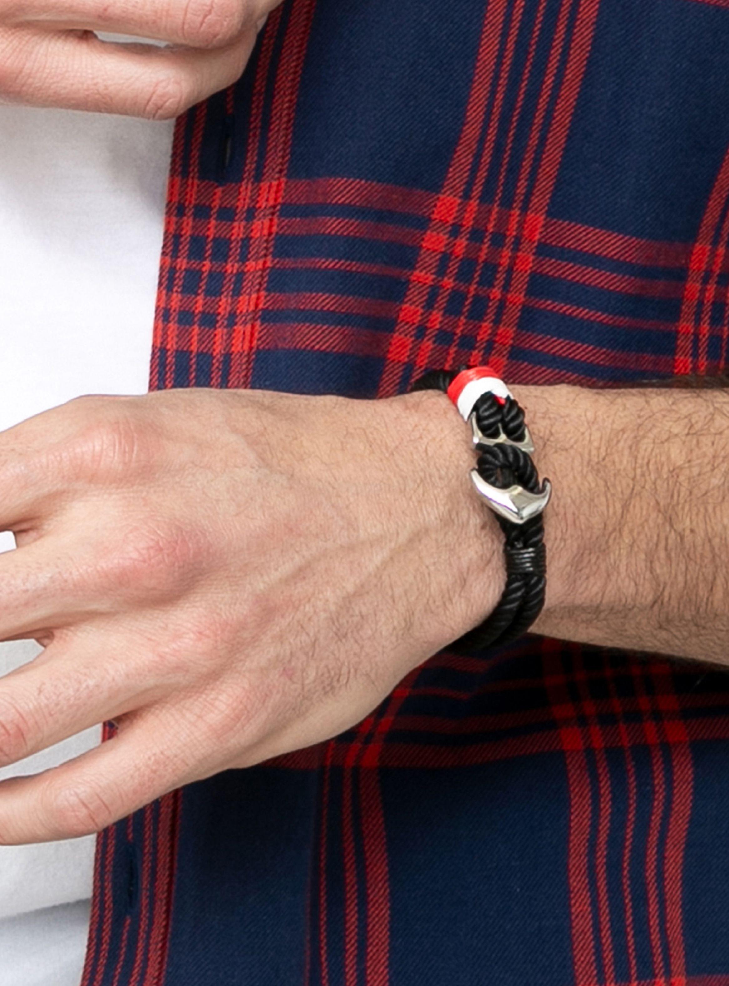 Pulseras en Cuerda Negra Náutica con Ancla-3