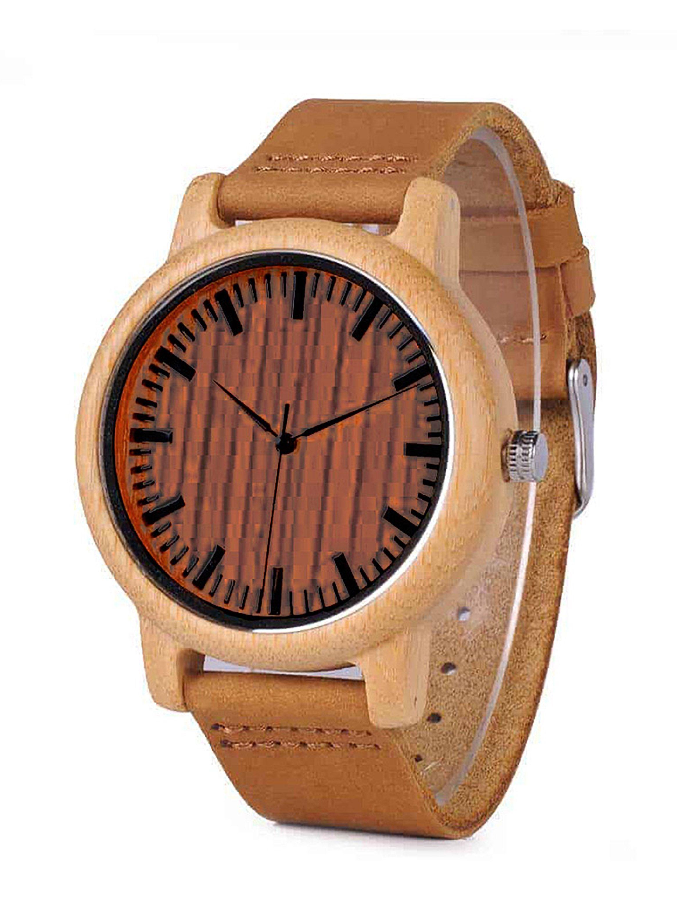 Reloj de Madera con Bisel en Bambú-0