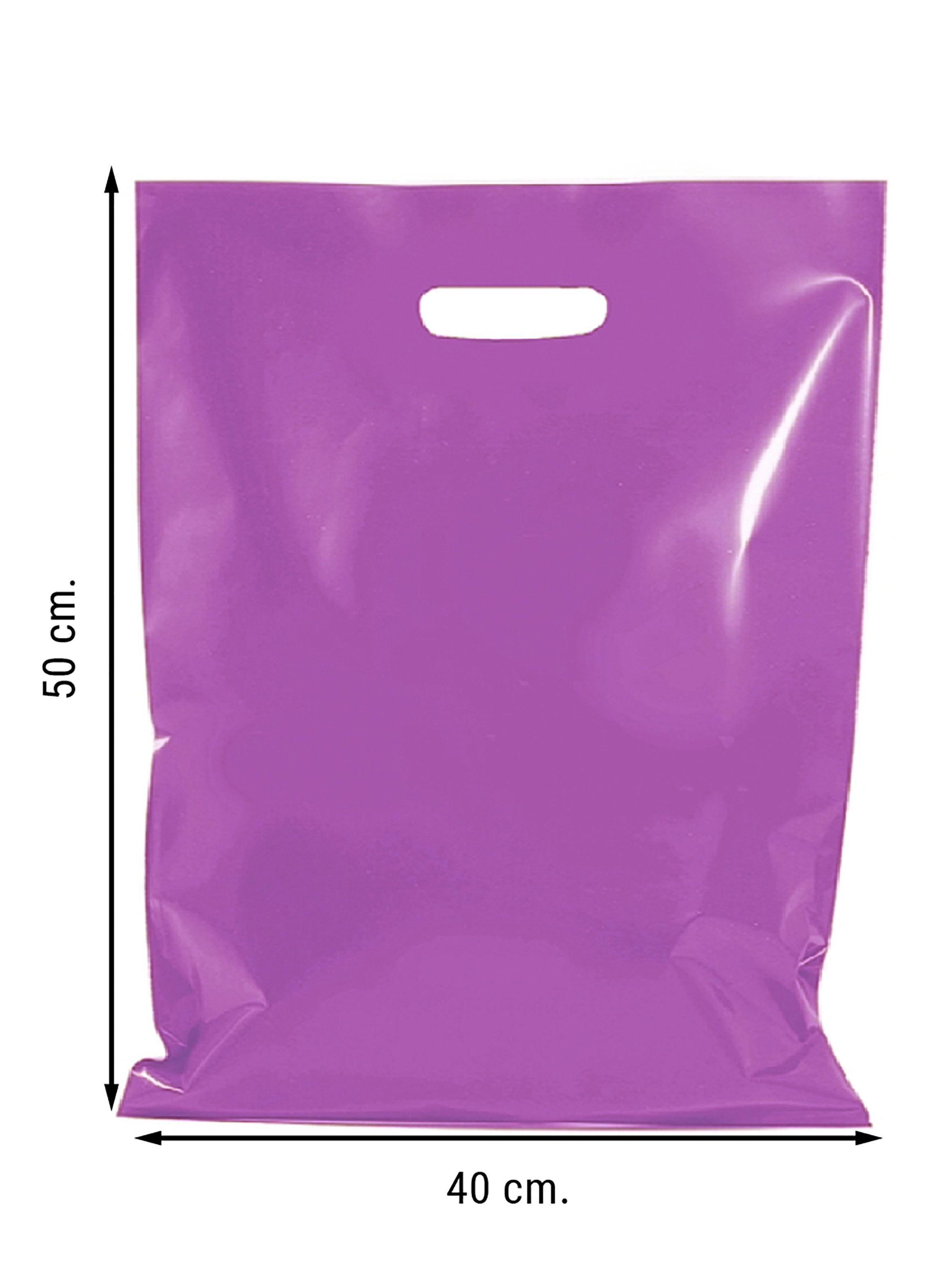 Bolsa Plástica Boutique Troquelada Riñon 40x50 Lila-1