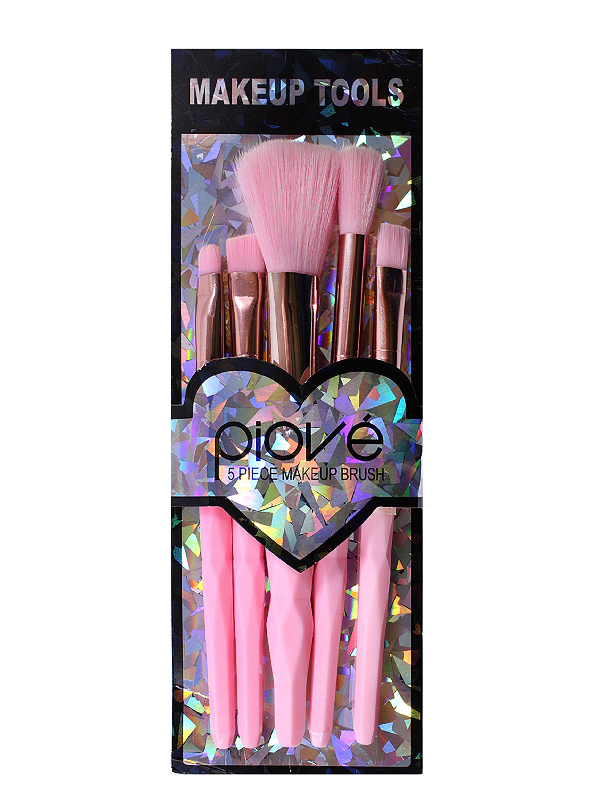 Set 5 Brochas para Maquillaje Piové Rosa-2